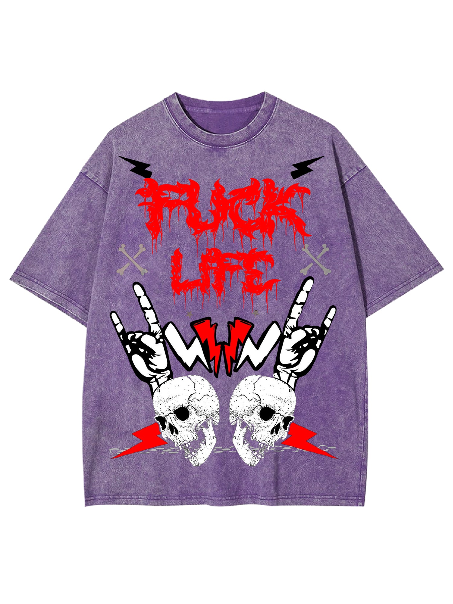 Fuck Life Washed Tshirt-ClassyOutlaw