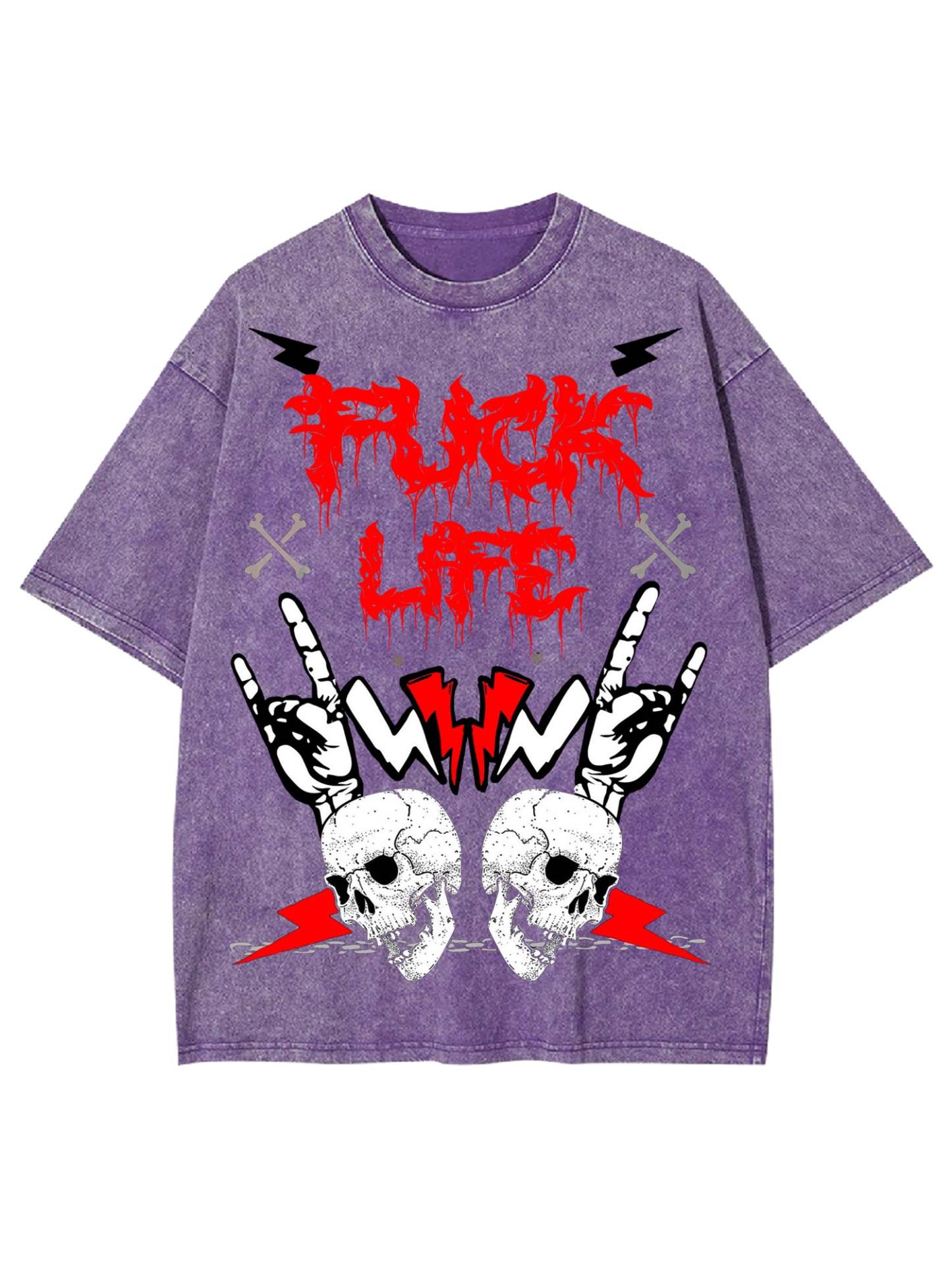 Fuck Life Washed Tshirt-ClassyOutlaw