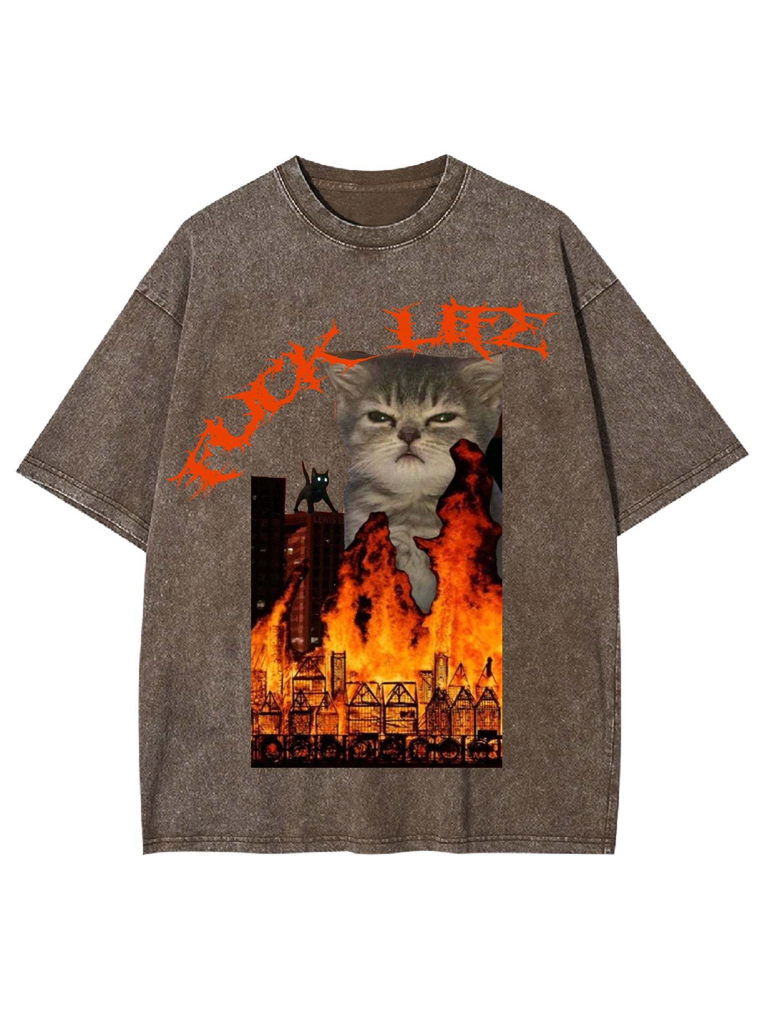 Fuck Life Washed Tshirt-ClassyOutlaw