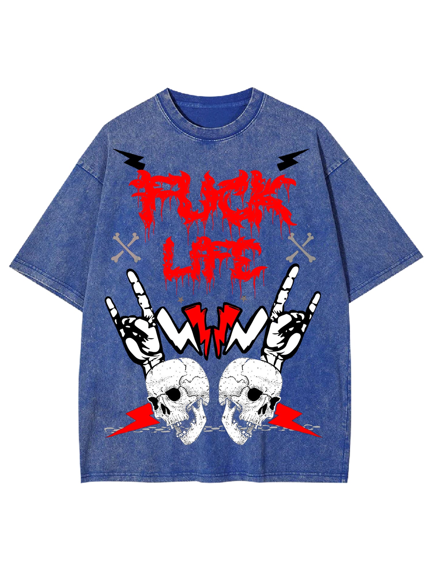 Fuck Life Washed Tshirt-ClassyOutlaw