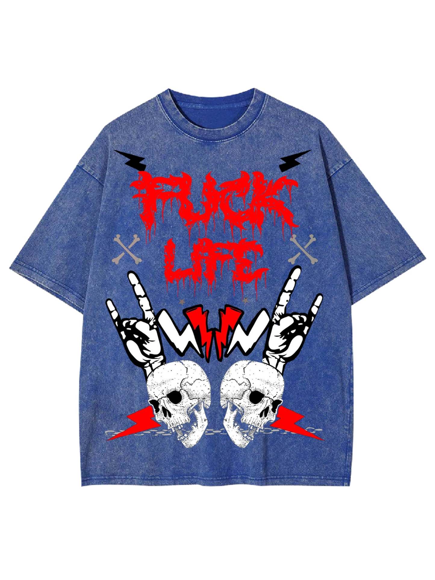 Fuck Life Washed Tshirt-ClassyOutlaw