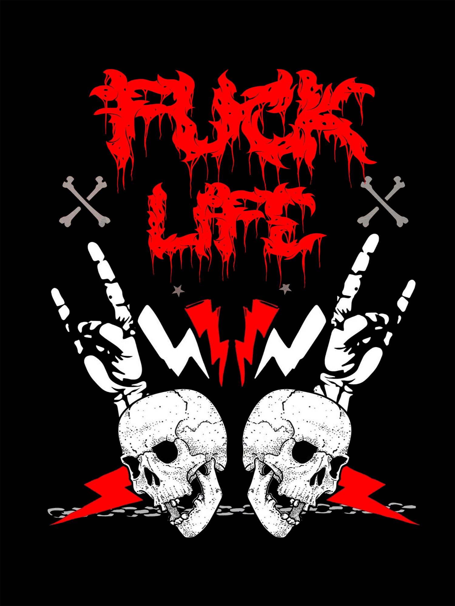 Fuck Life Washed Tshirt-ClassyOutlaw