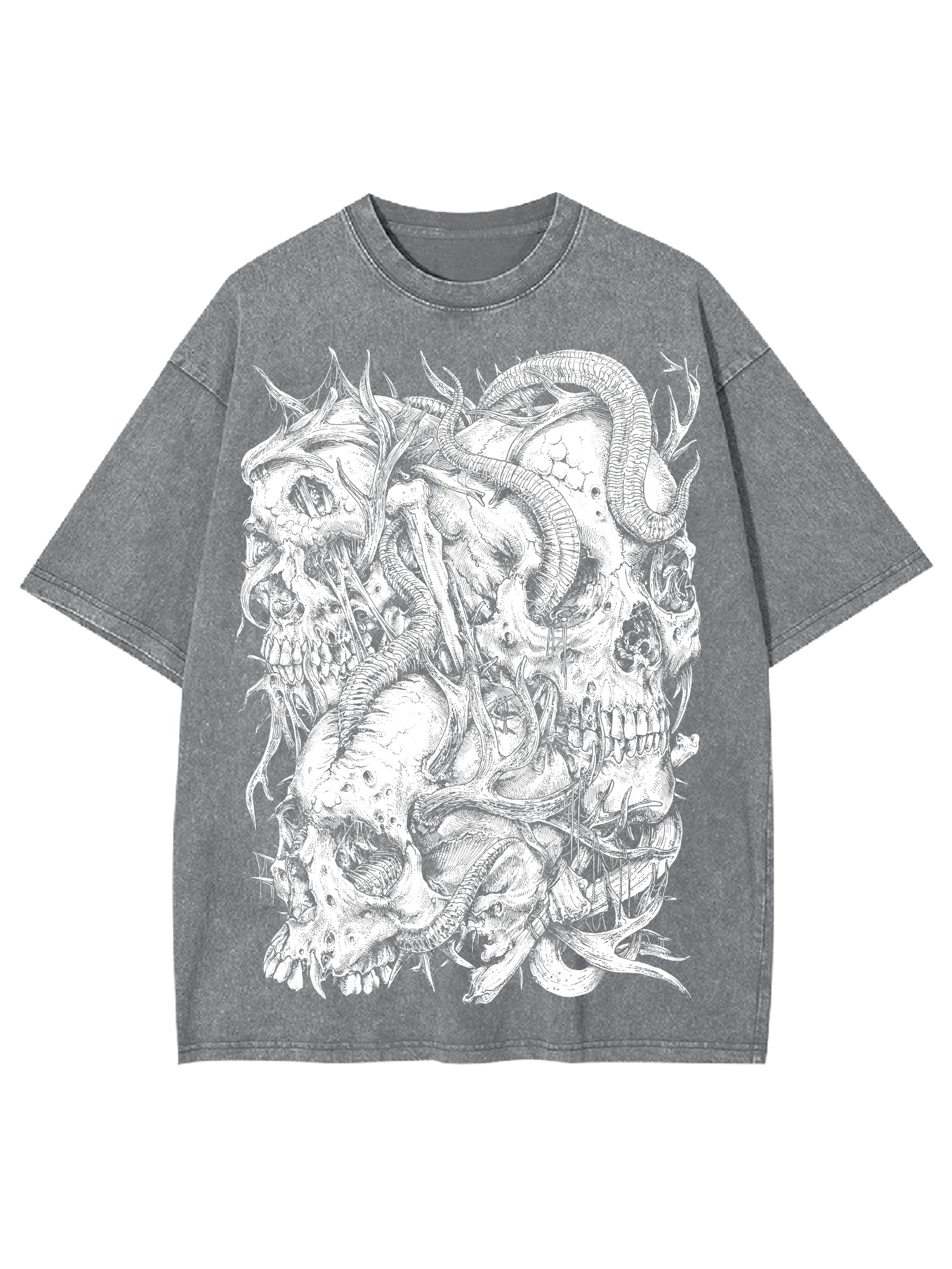 Skulls Washed Tshirt-ClassyOutlaw