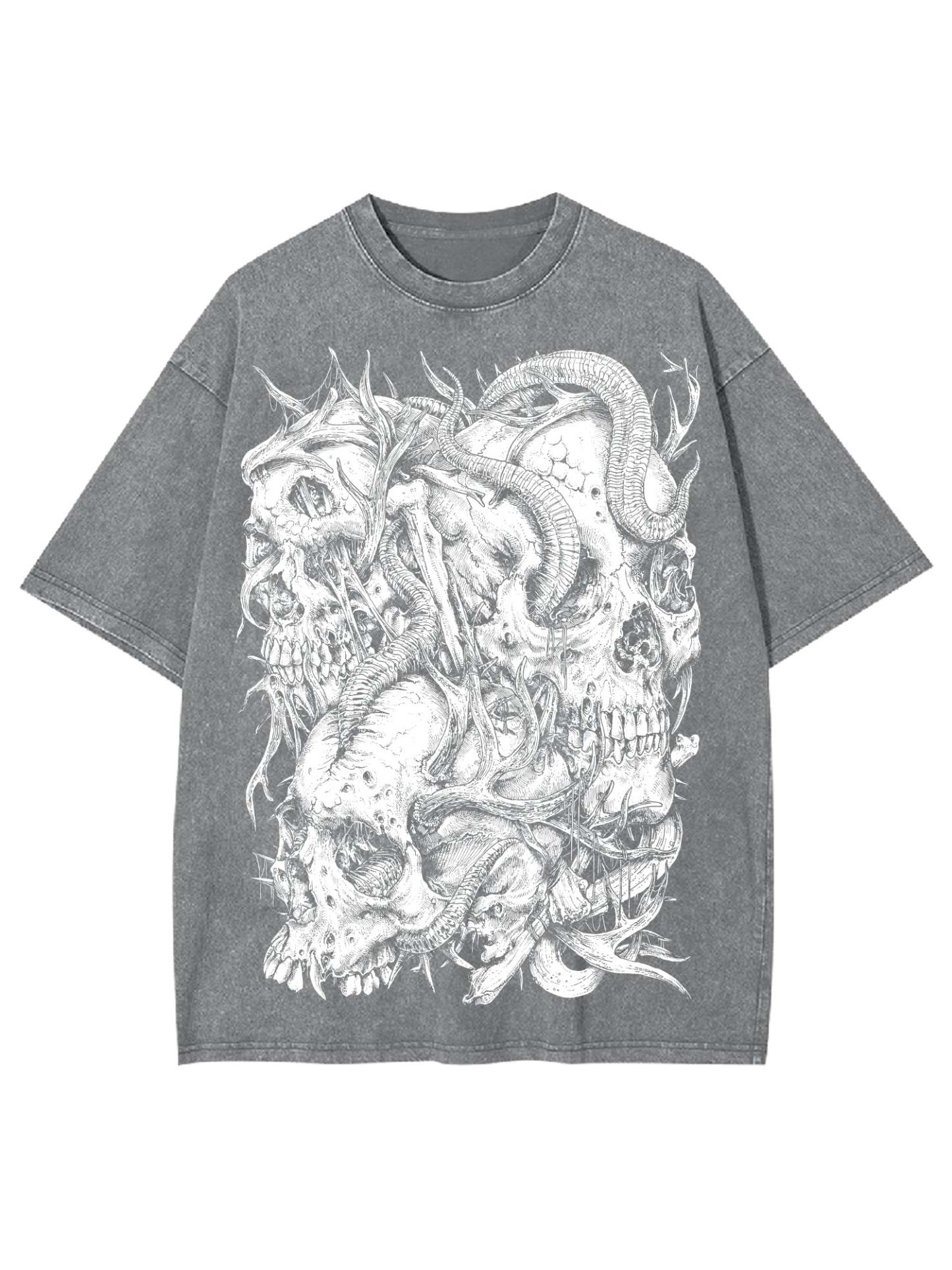Skulls Washed Tshirt-ClassyOutlaw