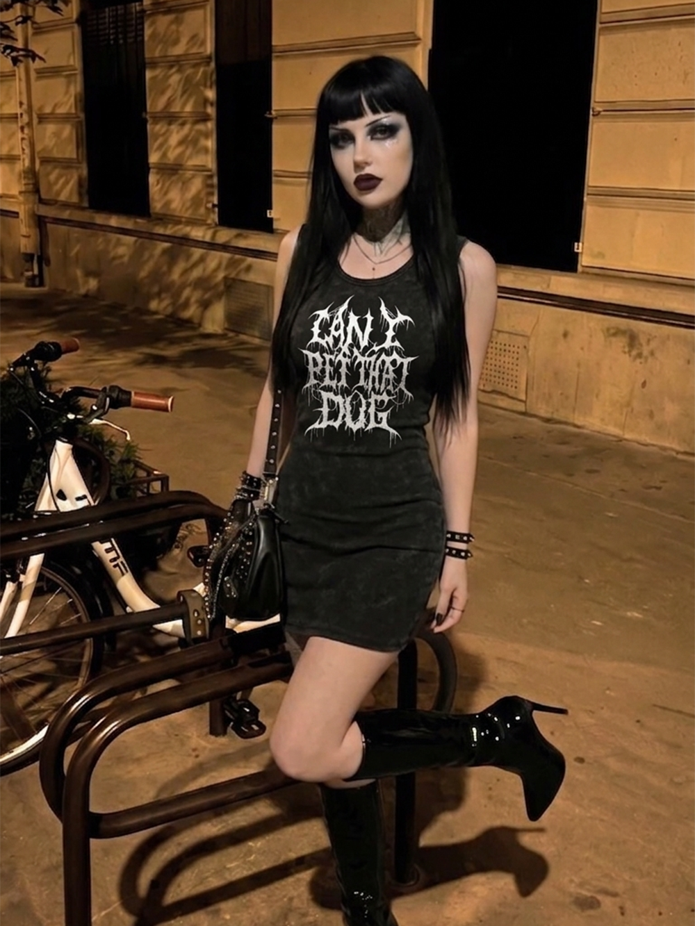 CAN I PET THAT DOG VINTAGE BODYCON TANK DRESS