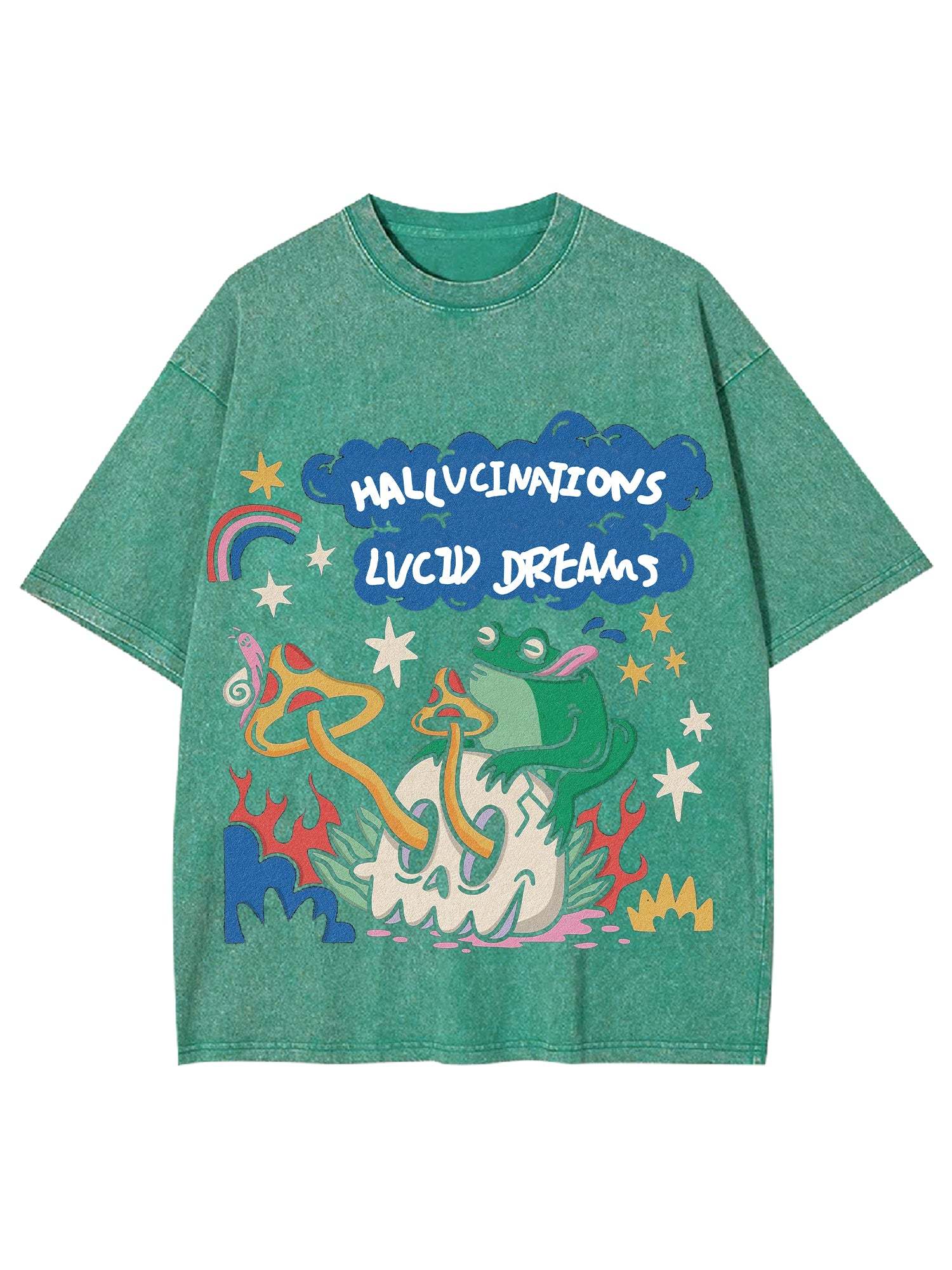 Hallucinations Lucid Dreams Washed Tshirt-ClassyOutlaw