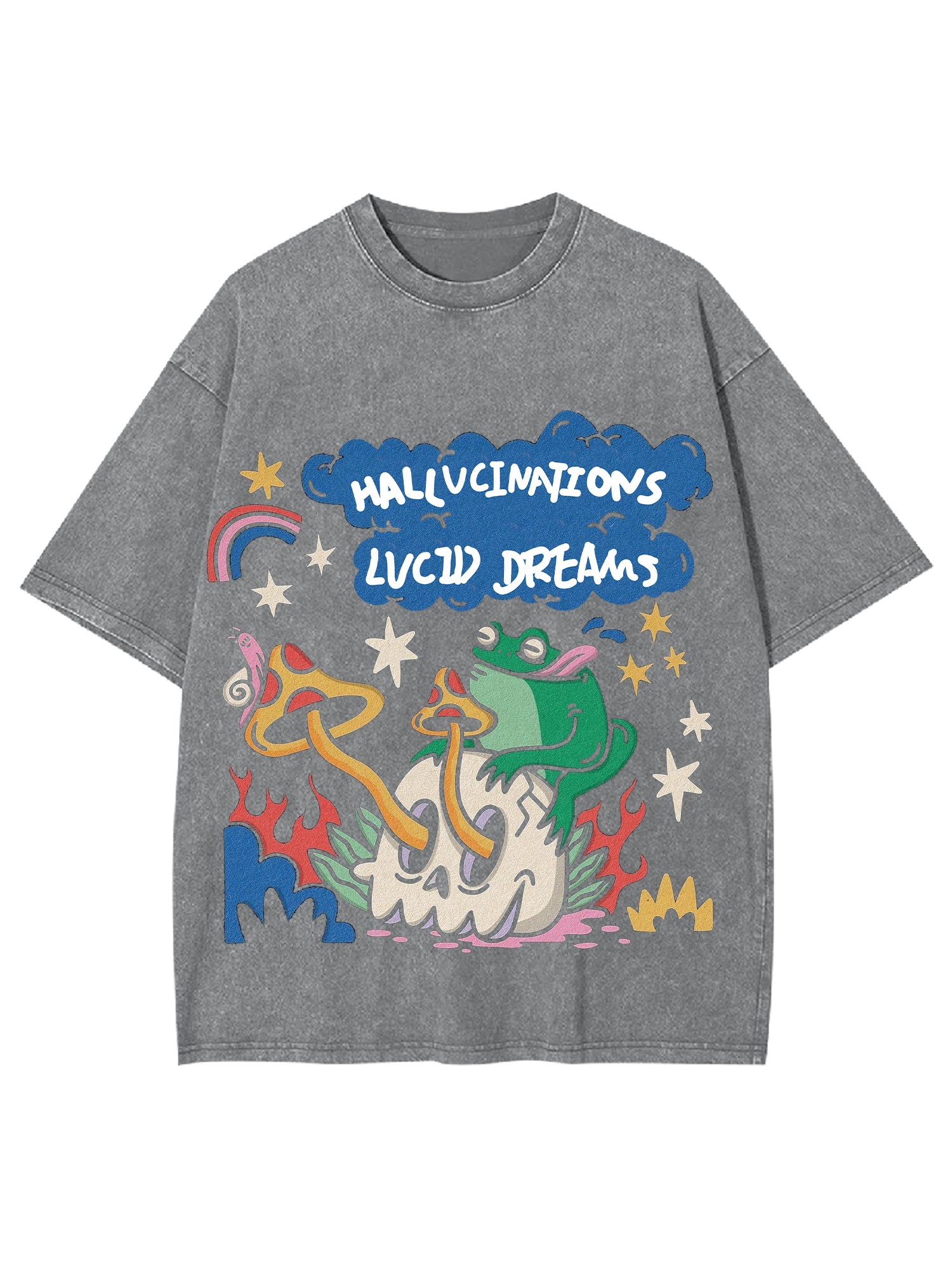 Hallucinations Lucid Dreams Washed Tshirt-ClassyOutlaw