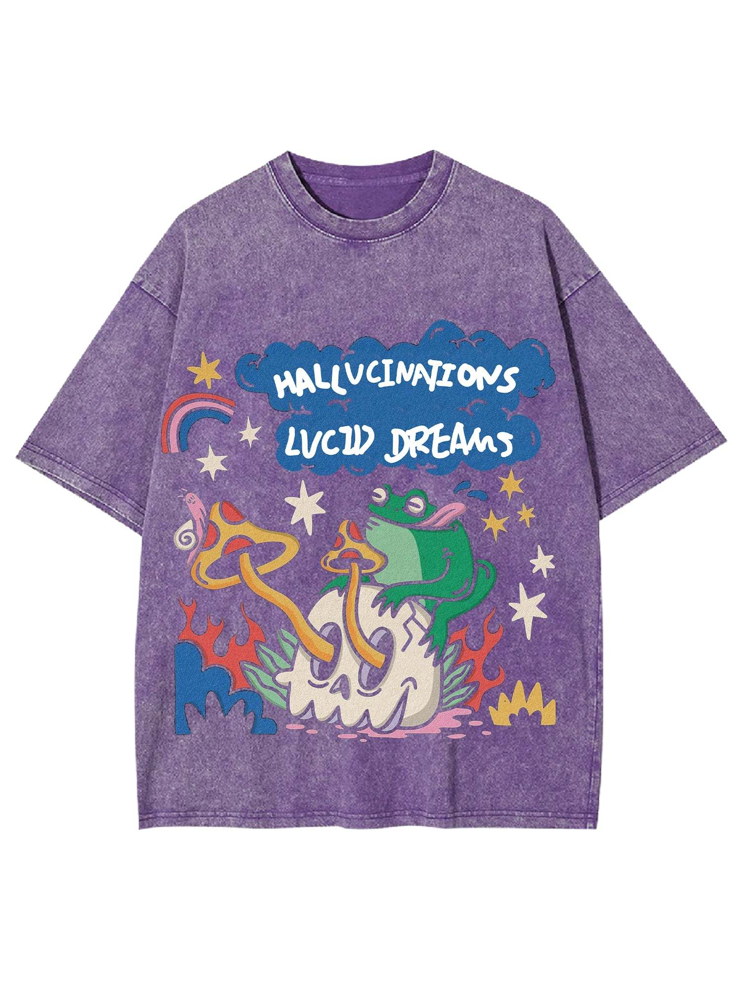 Hallucinations Lucid Dreams Washed Tshirt-ClassyOutlaw