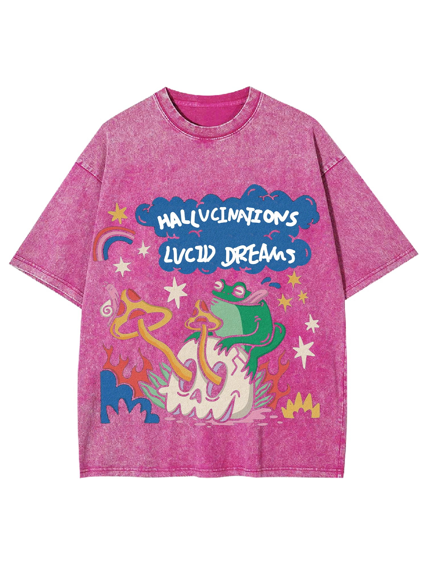 Hallucinations Lucid Dreams Washed Tshirt-ClassyOutlaw