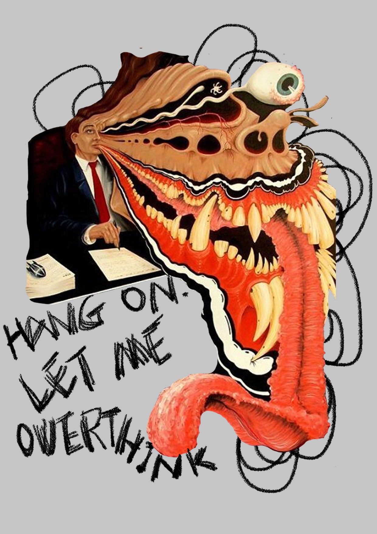 Hang On Let Me Owerthink Washed Tshirt-ClassyOutlaw