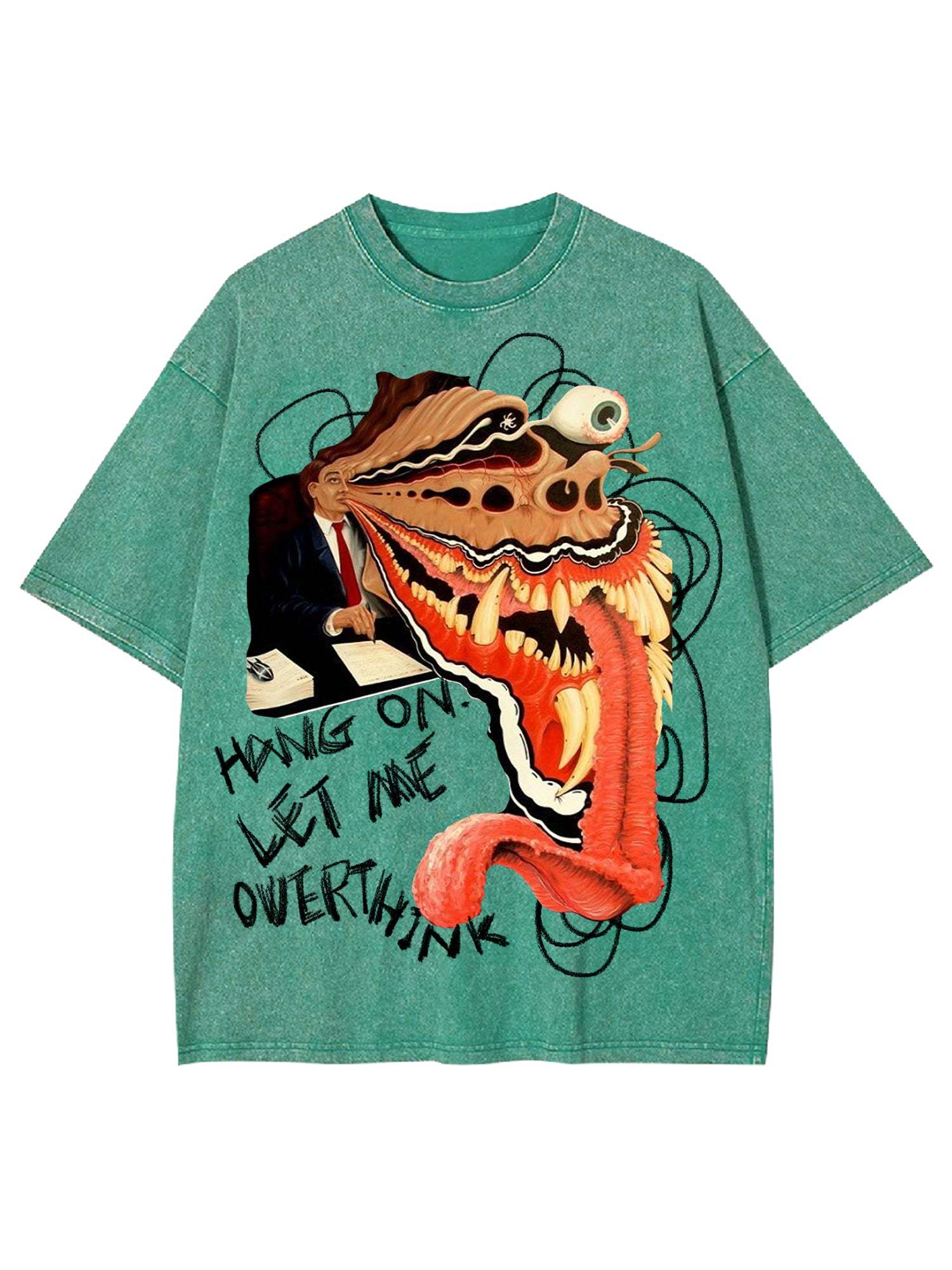 Hang On Let Me Owerthink Washed Tshirt-ClassyOutlaw