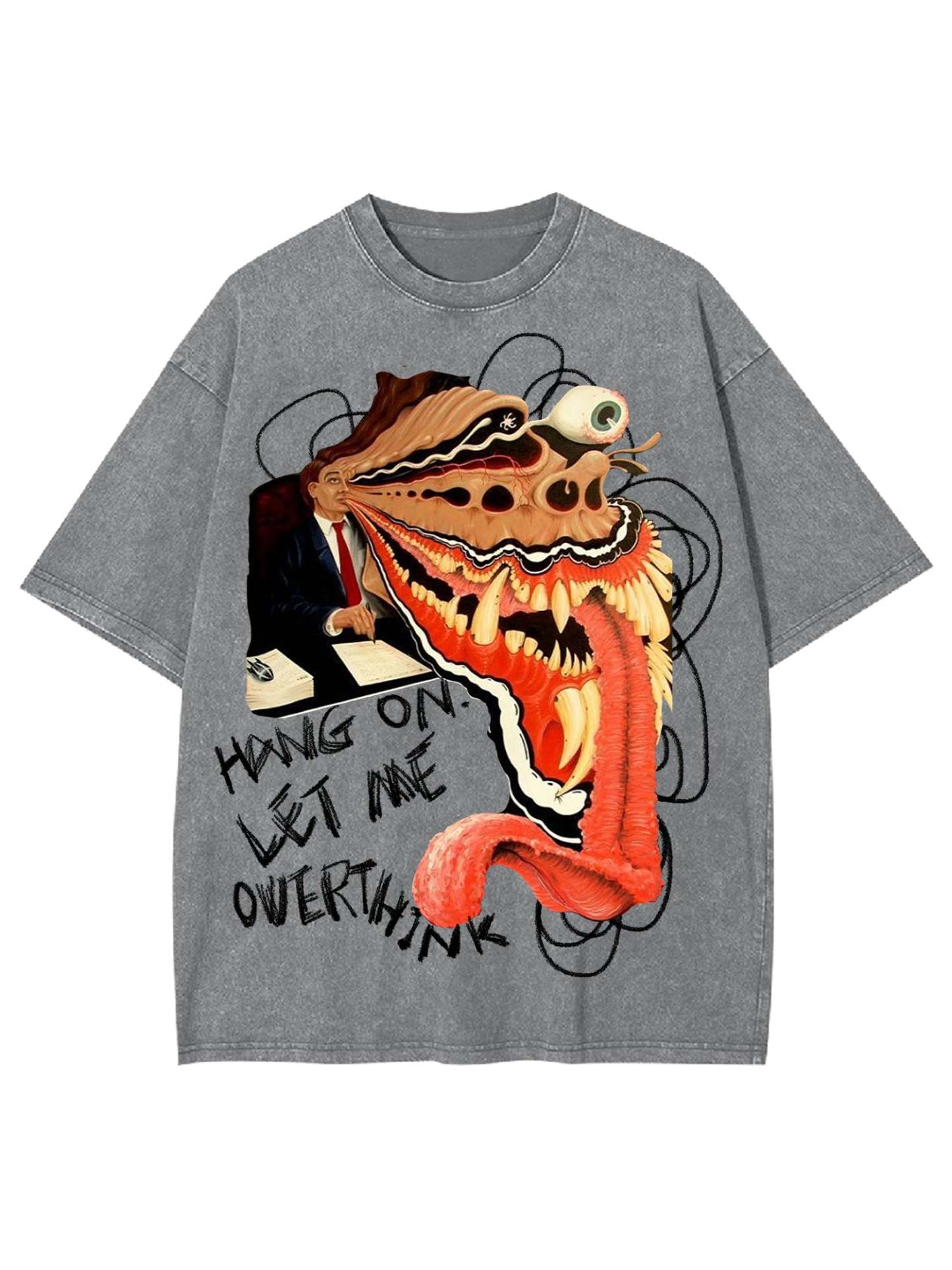 Hang On Let Me Owerthink Washed Tshirt-ClassyOutlaw