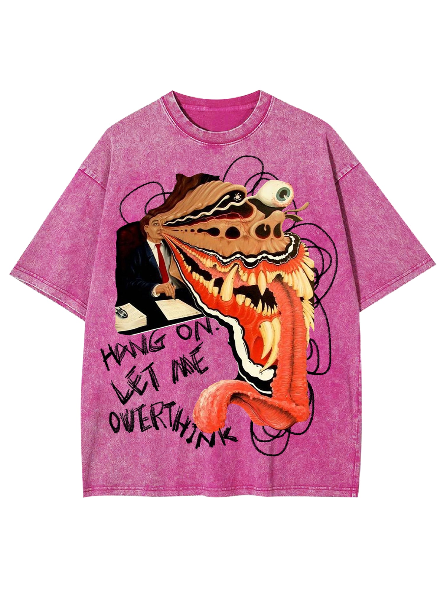 Hang On Let Me Owerthink Washed Tshirt-ClassyOutlaw