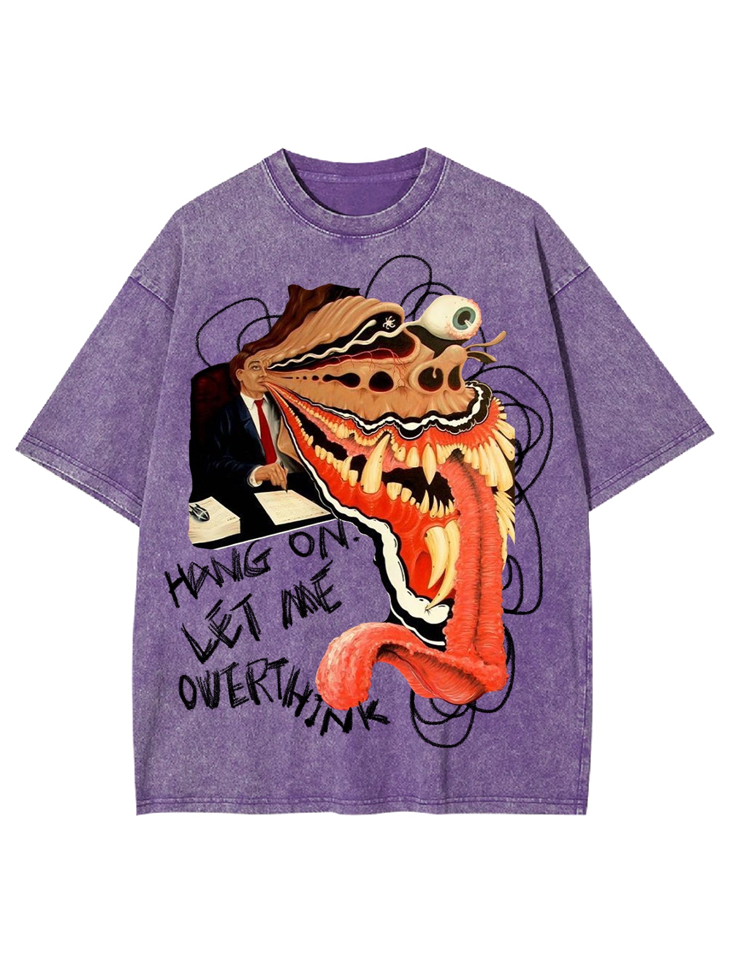 Hang On Let Me Owerthink Washed Tshirt-ClassyOutlaw