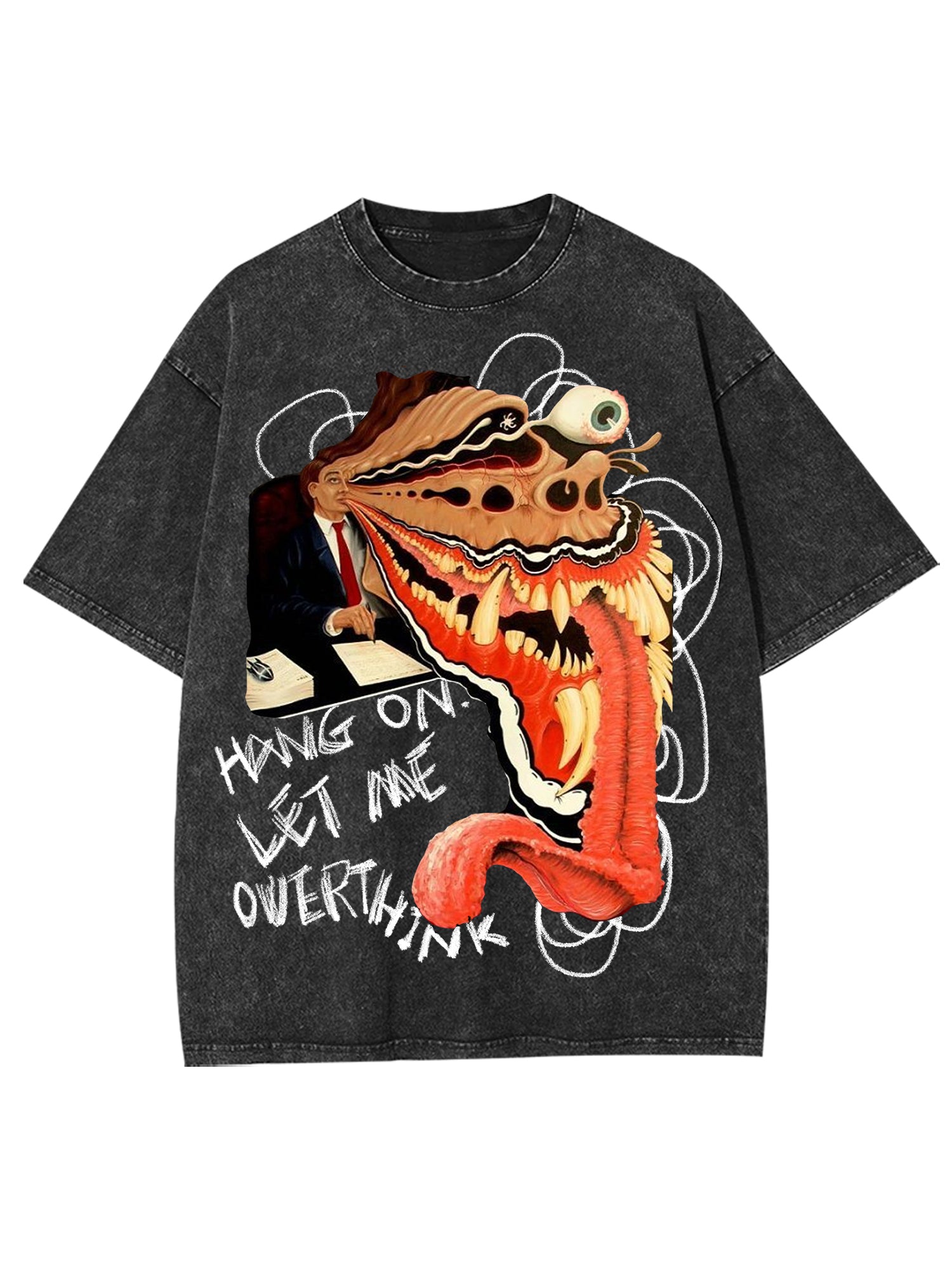 Hang On Let Me Owerthink Washed Tshirt-ClassyOutlaw