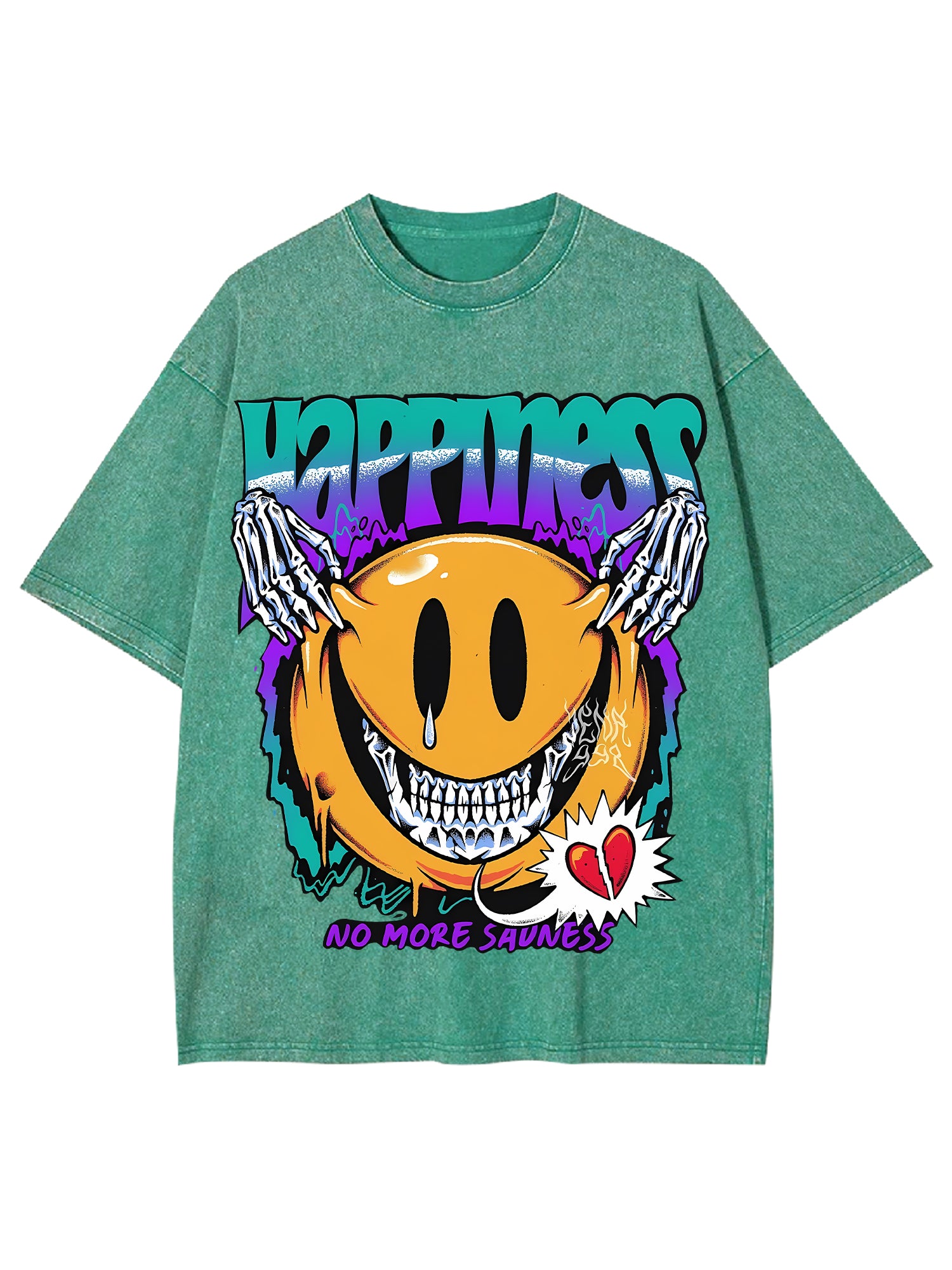 Happiness Washed Tshirt-ClassyOutlaw