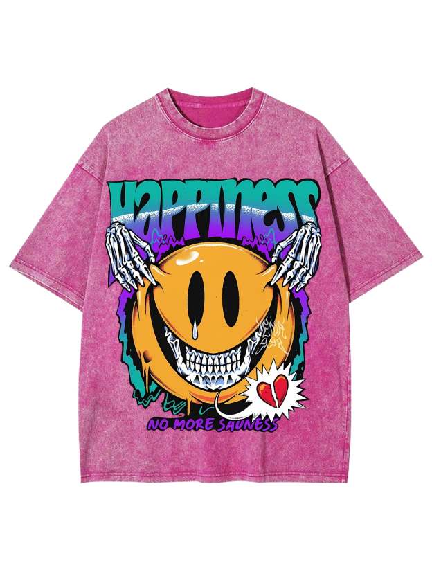 Happiness Washed Tshirt-ClassyOutlaw