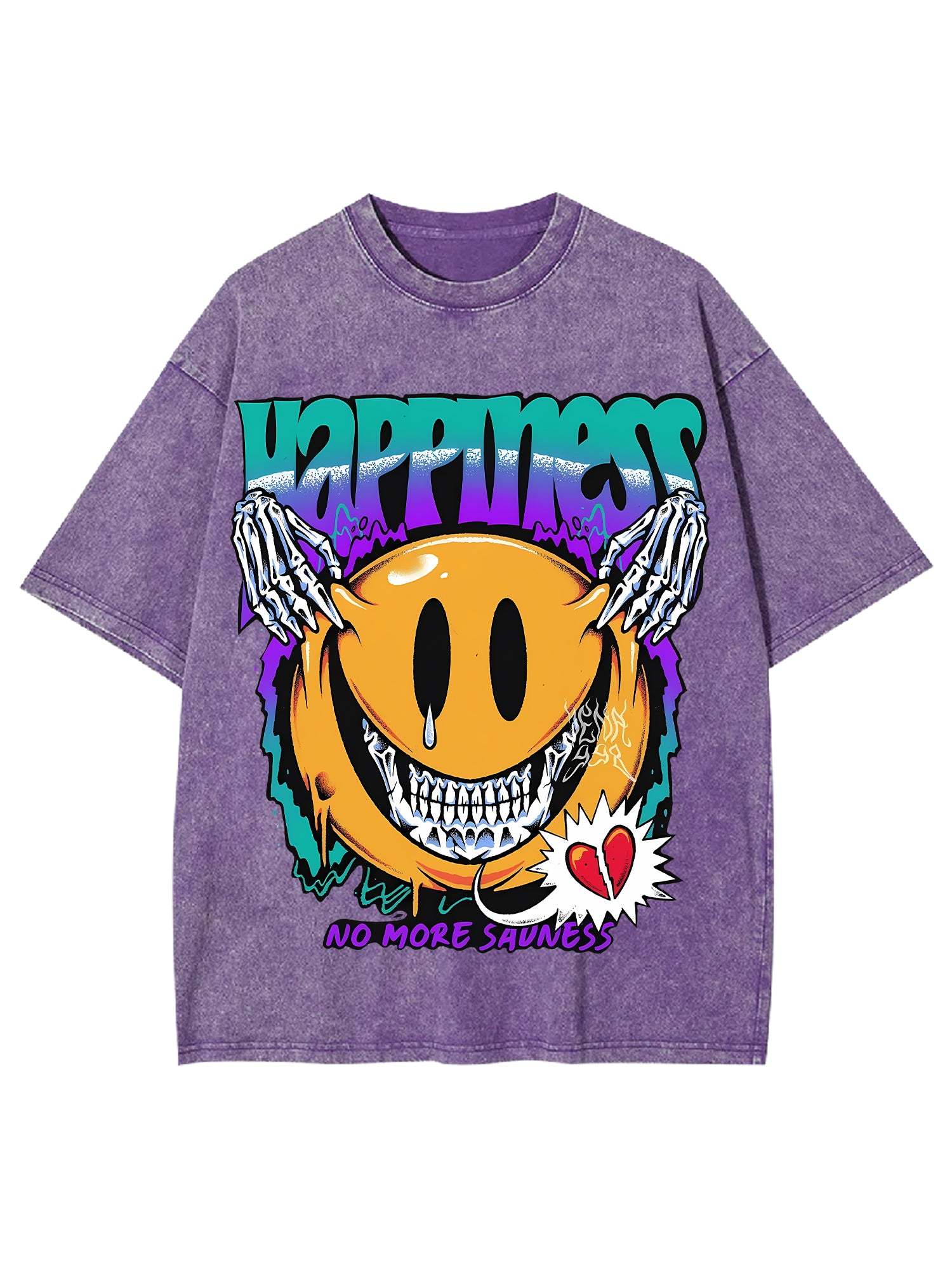 Happiness Washed Tshirt-ClassyOutlaw