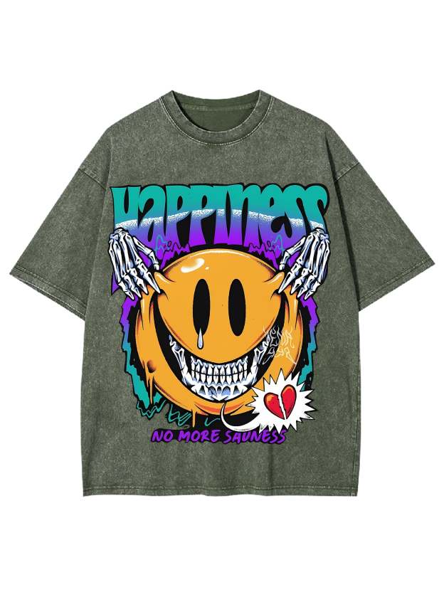Happiness Washed Tshirt-ClassyOutlaw
