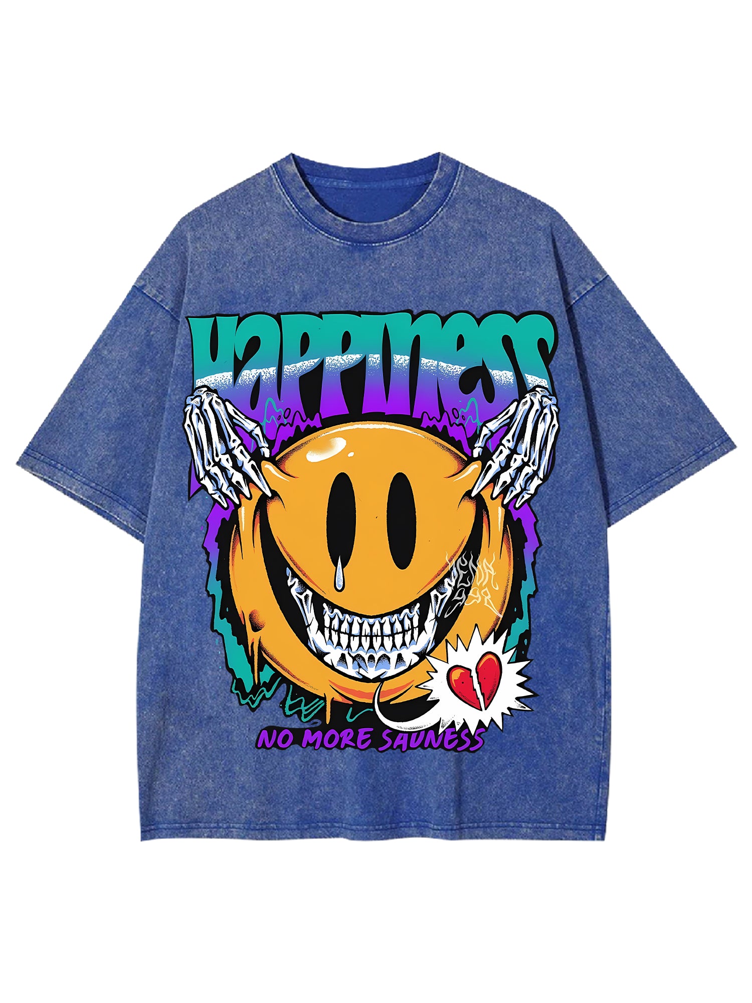 Happiness Washed Tshirt-ClassyOutlaw