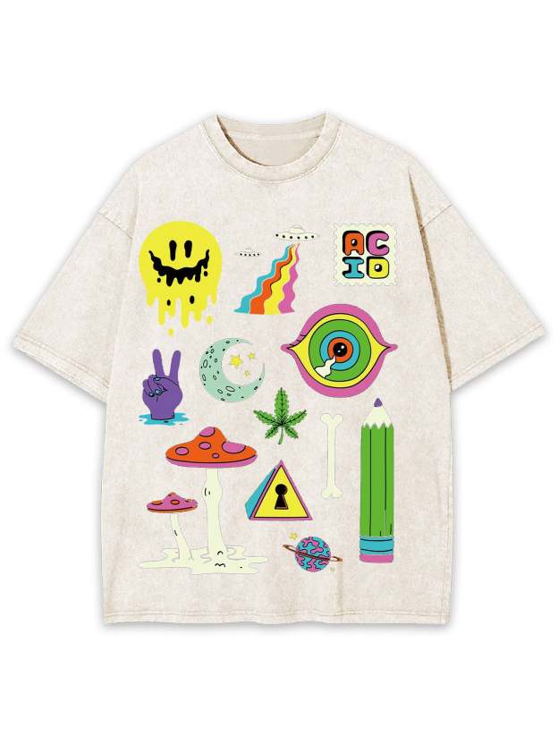 Brain Happy Washed Tshirt-ClassyOutlaw