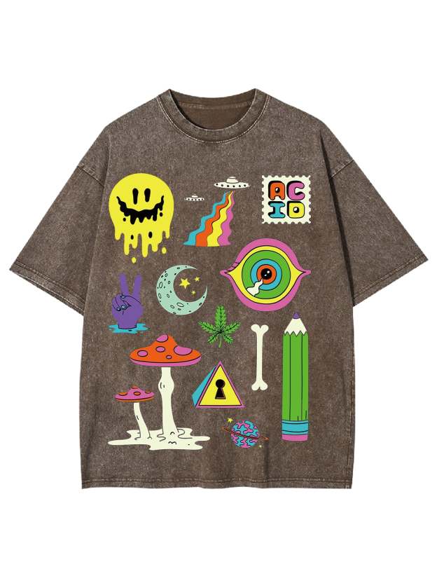 Brain Happy Washed Tshirt-ClassyOutlaw