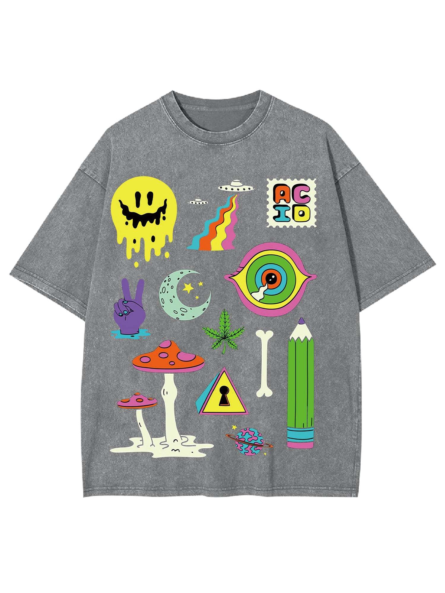 Brain Happy Washed Tshirt-ClassyOutlaw