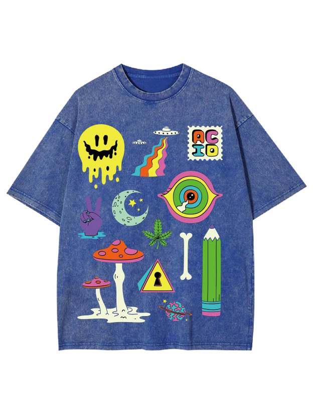 Brain Happy Washed Tshirt-ClassyOutlaw