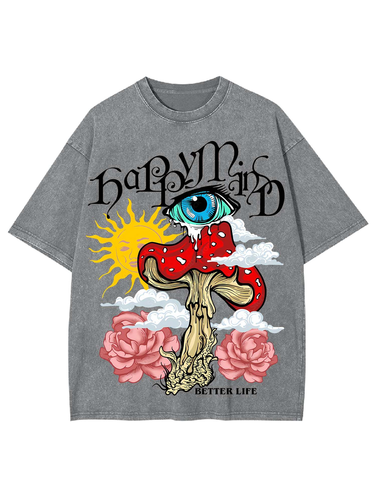 Happymind Washed Tshirt-ClassyOutlaw