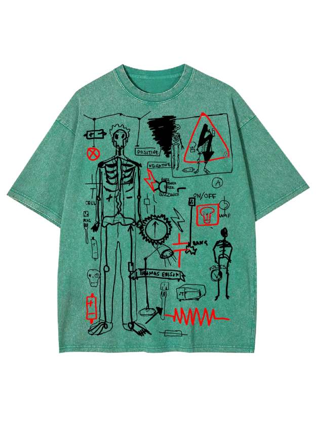 Human Processes Washed Tshirt-ClassyOutlaw