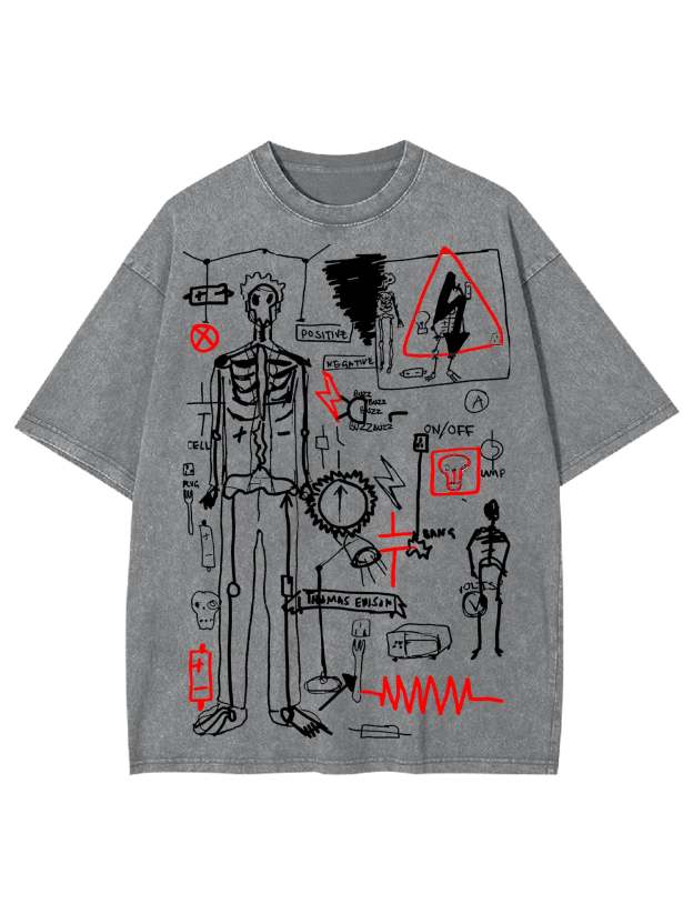 Human Processes Washed Tshirt-ClassyOutlaw