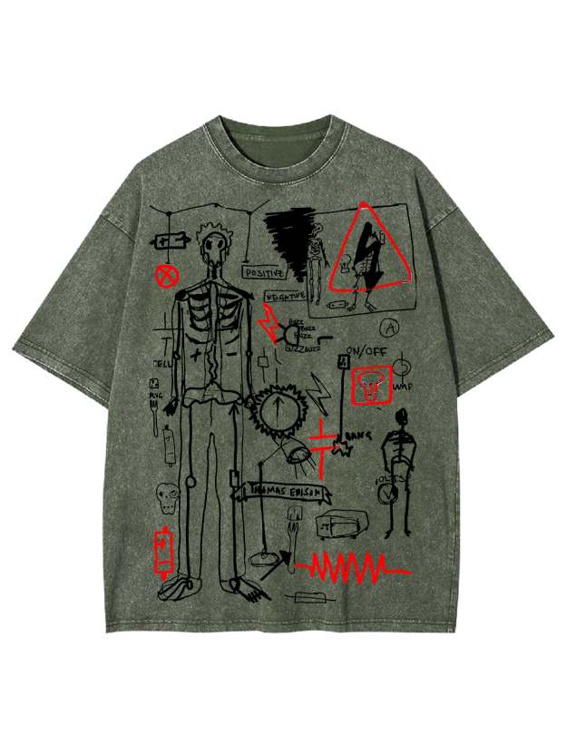 Human Processes Washed Tshirt-ClassyOutlaw