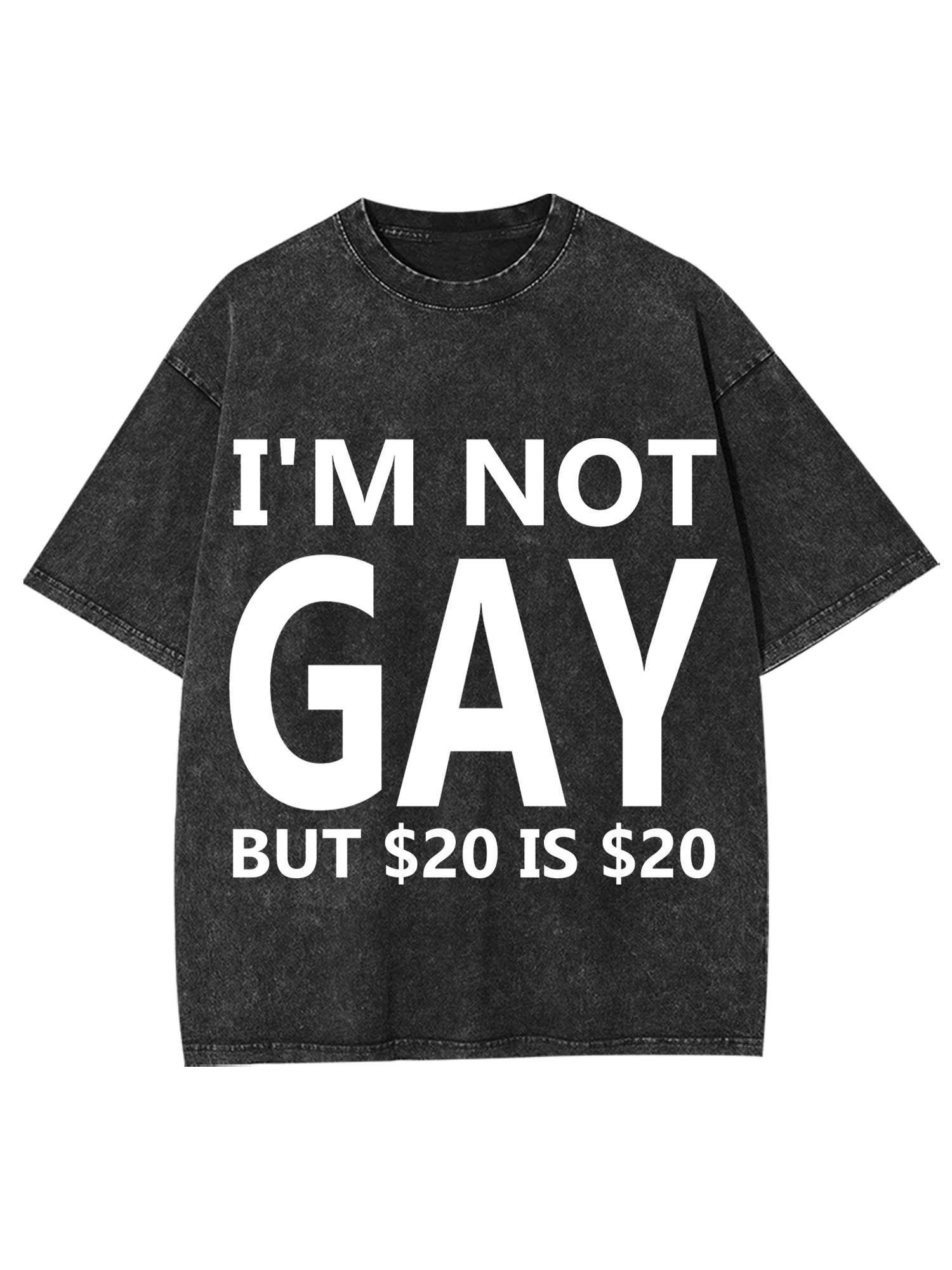 I'M NOT GAY BUT $20 IS $20 WASHED TSHIRT-ClassyOutlaw