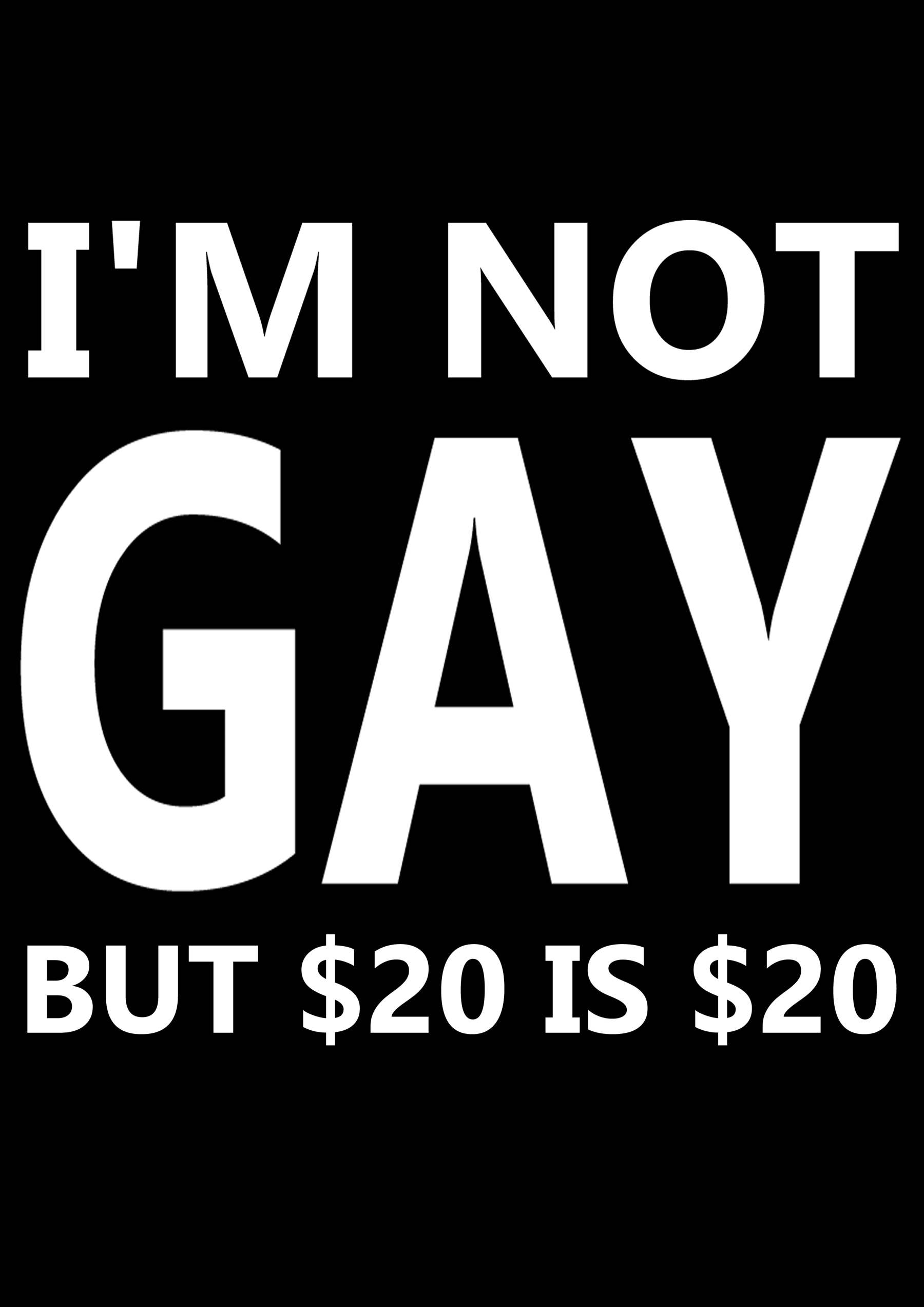 I'M NOT GAY BUT $20 IS $20 WASHED TSHIRT-ClassyOutlaw