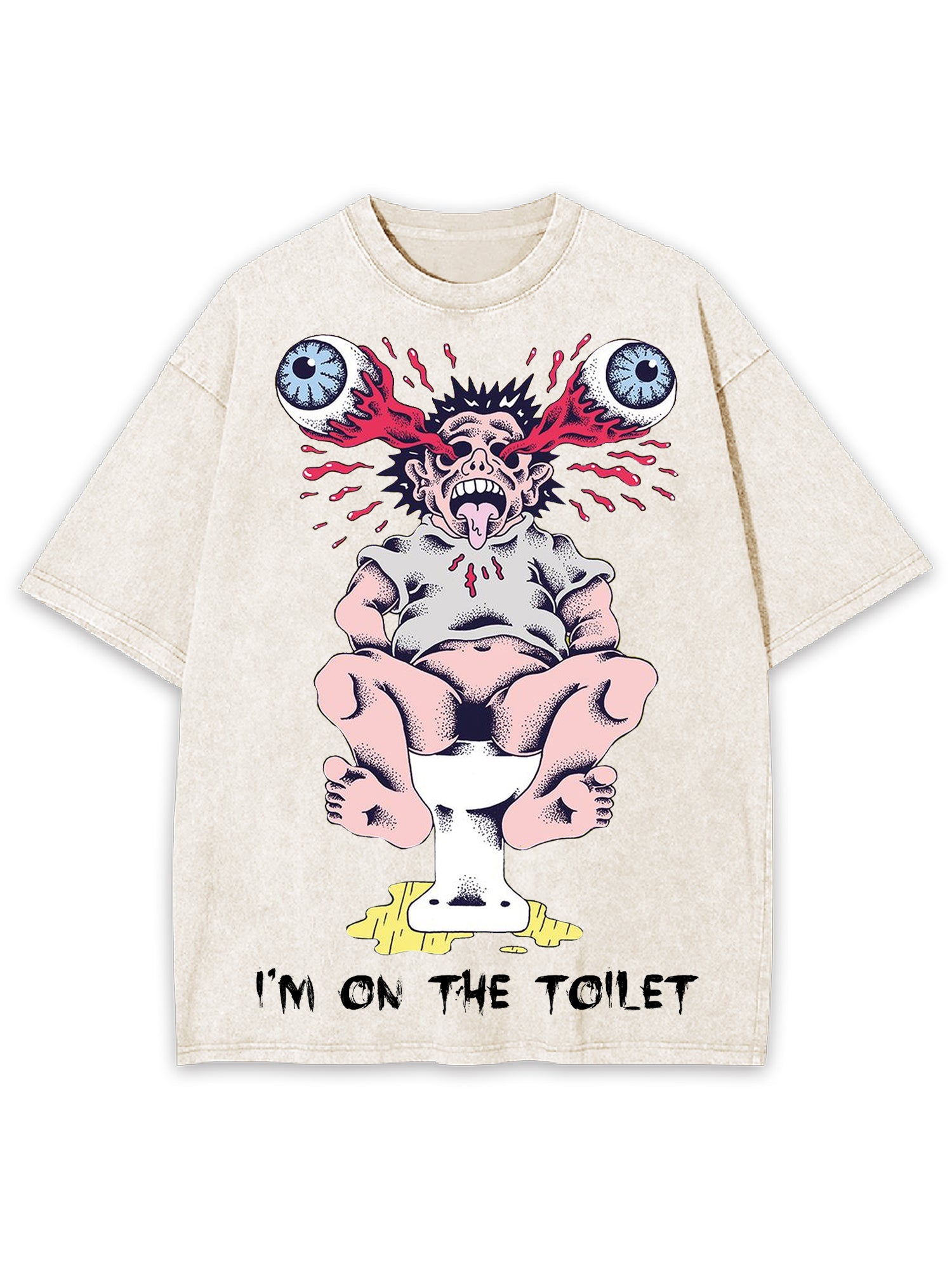 I'm On The Toilet Washed Tshirt-ClassyOutlaw