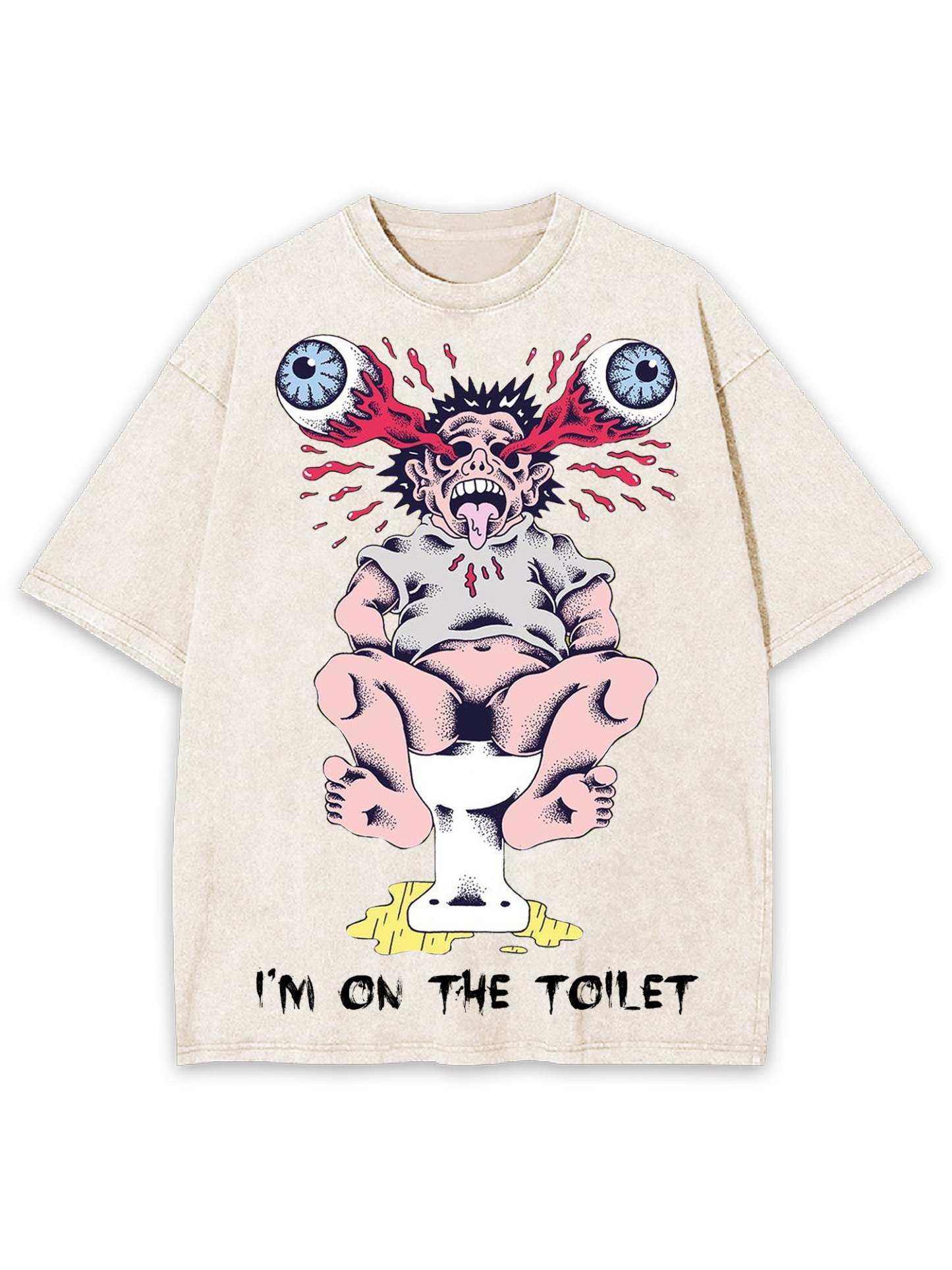 I'm On The Toilet Washed Tshirt-ClassyOutlaw