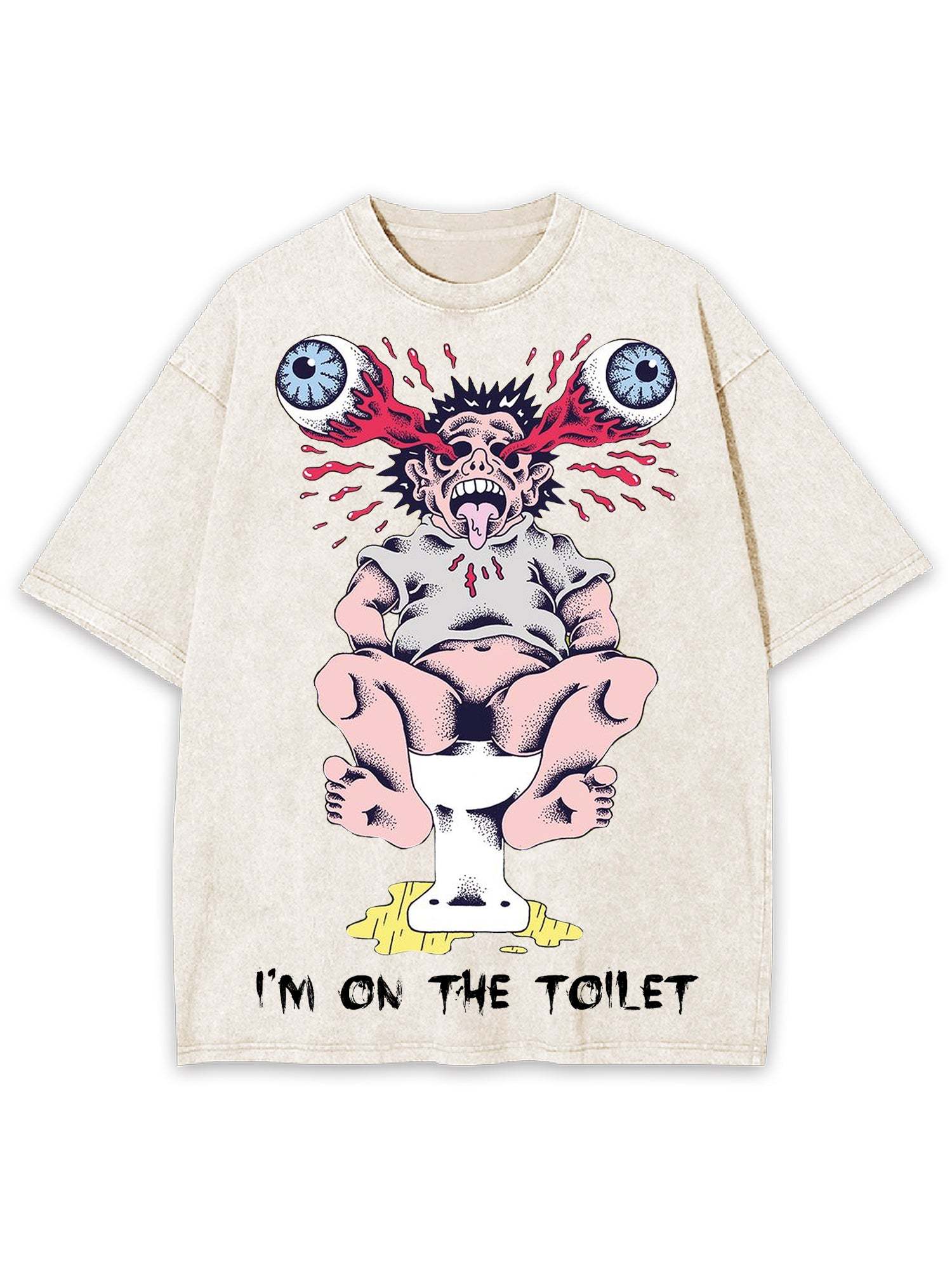 I'm On The Toilet Washed Tshirt-ClassyOutlaw