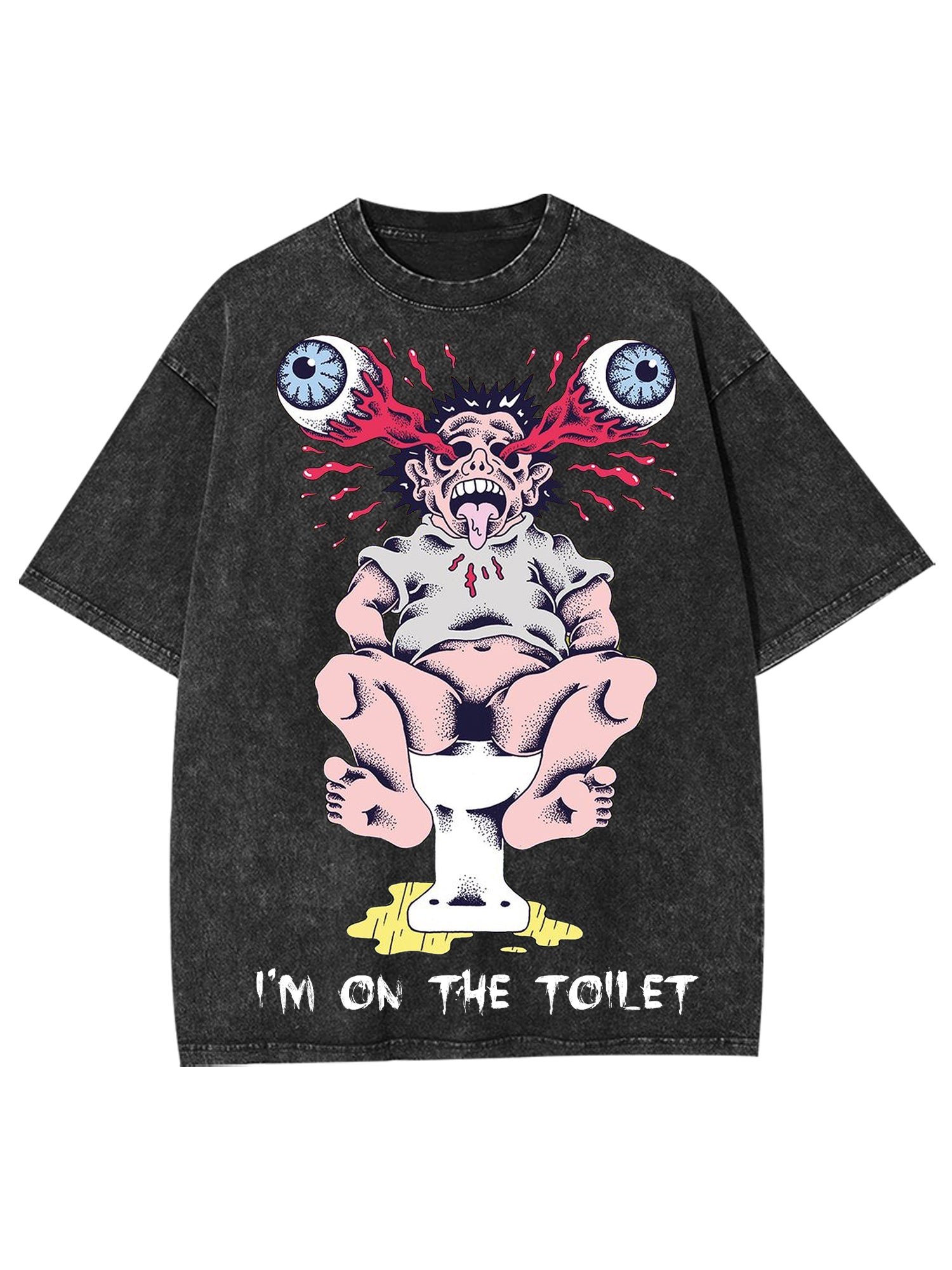 I'm On The Toilet Washed Tshirt-ClassyOutlaw