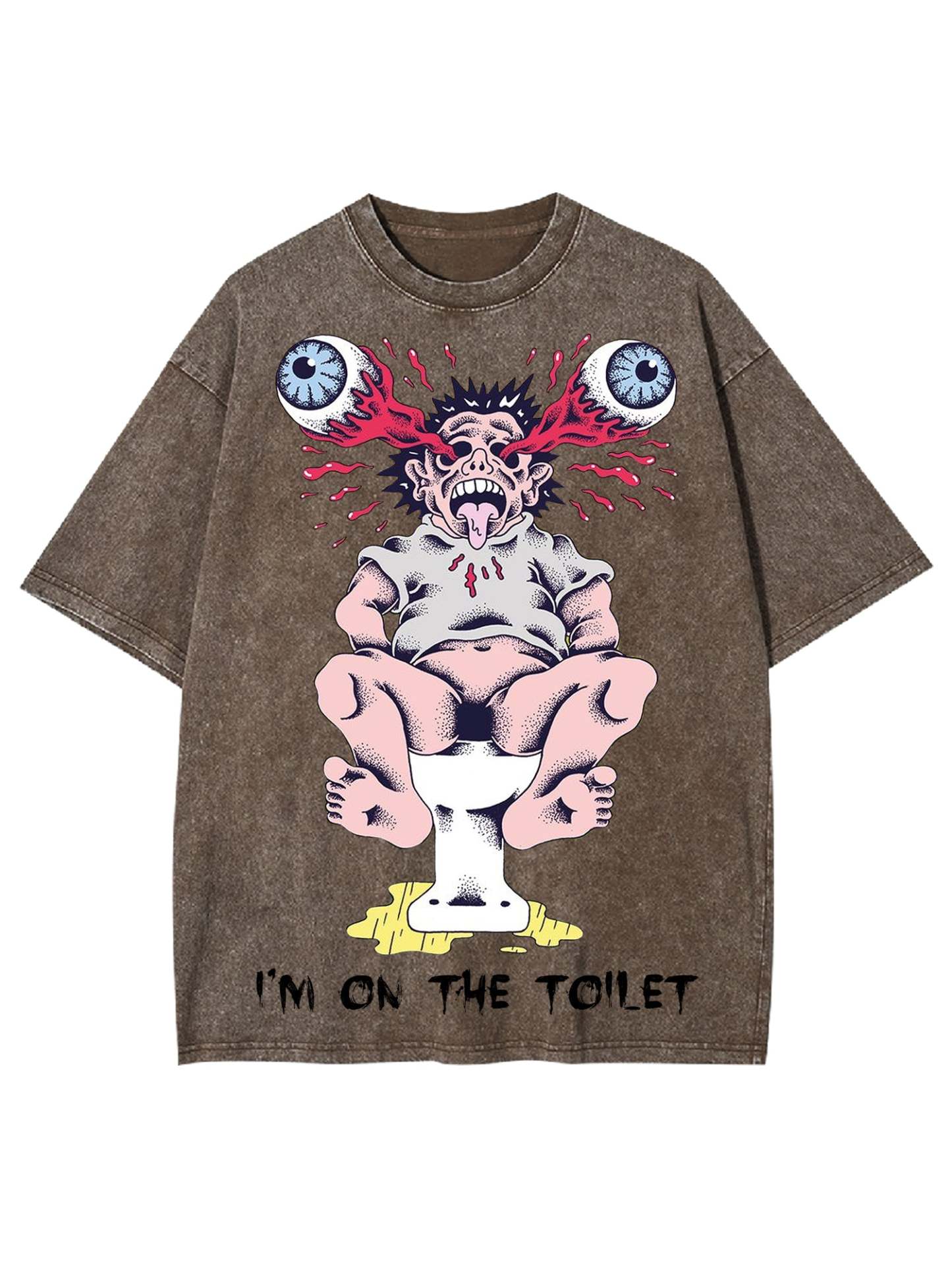 I'm On The Toilet Washed Tshirt-ClassyOutlaw