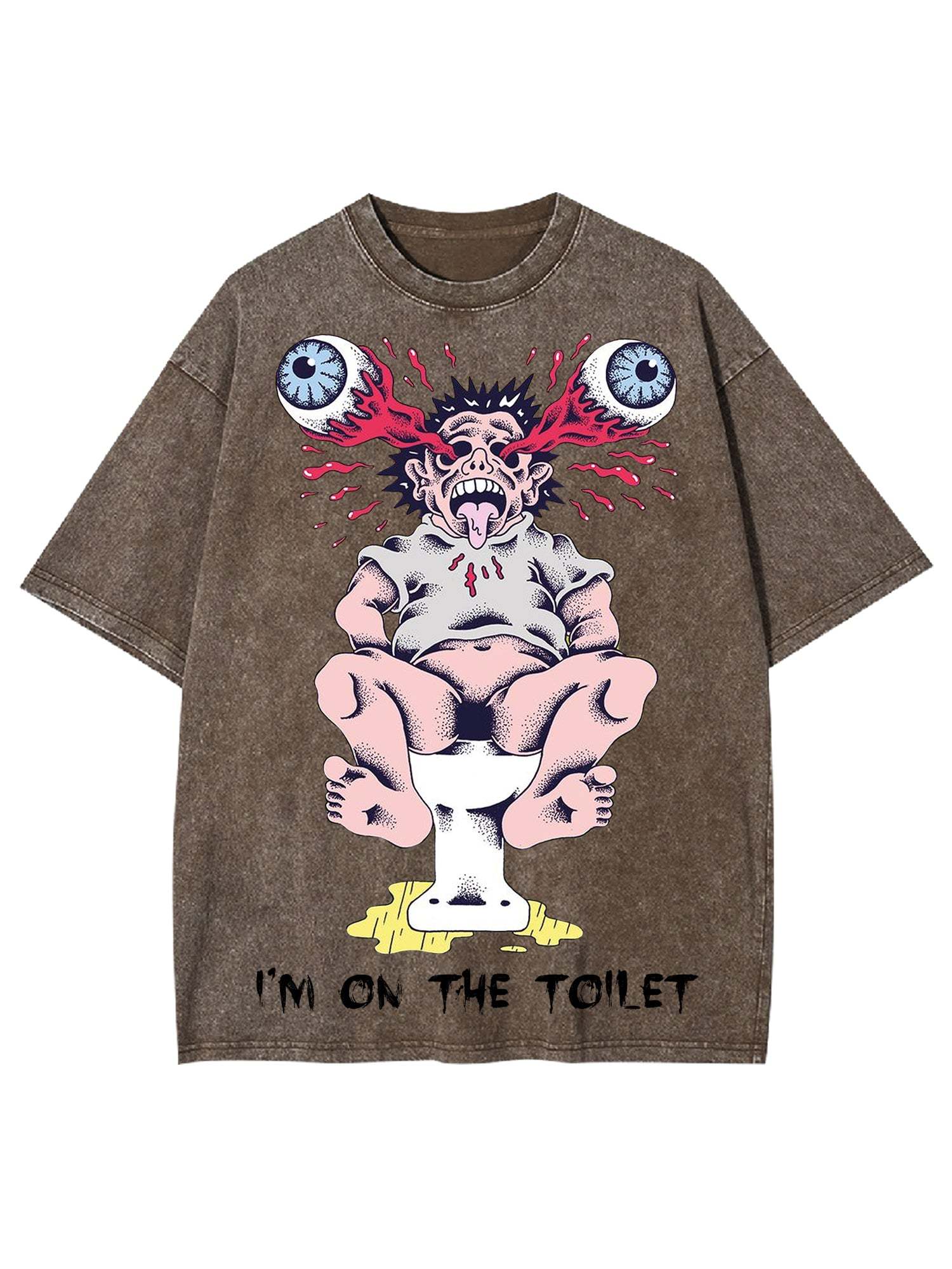 I'm On The Toilet Washed Tshirt-ClassyOutlaw