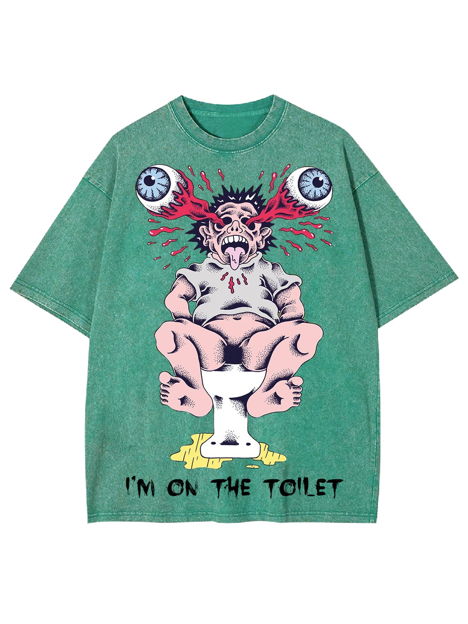 I'm On The Toilet Washed Tshirt-ClassyOutlaw