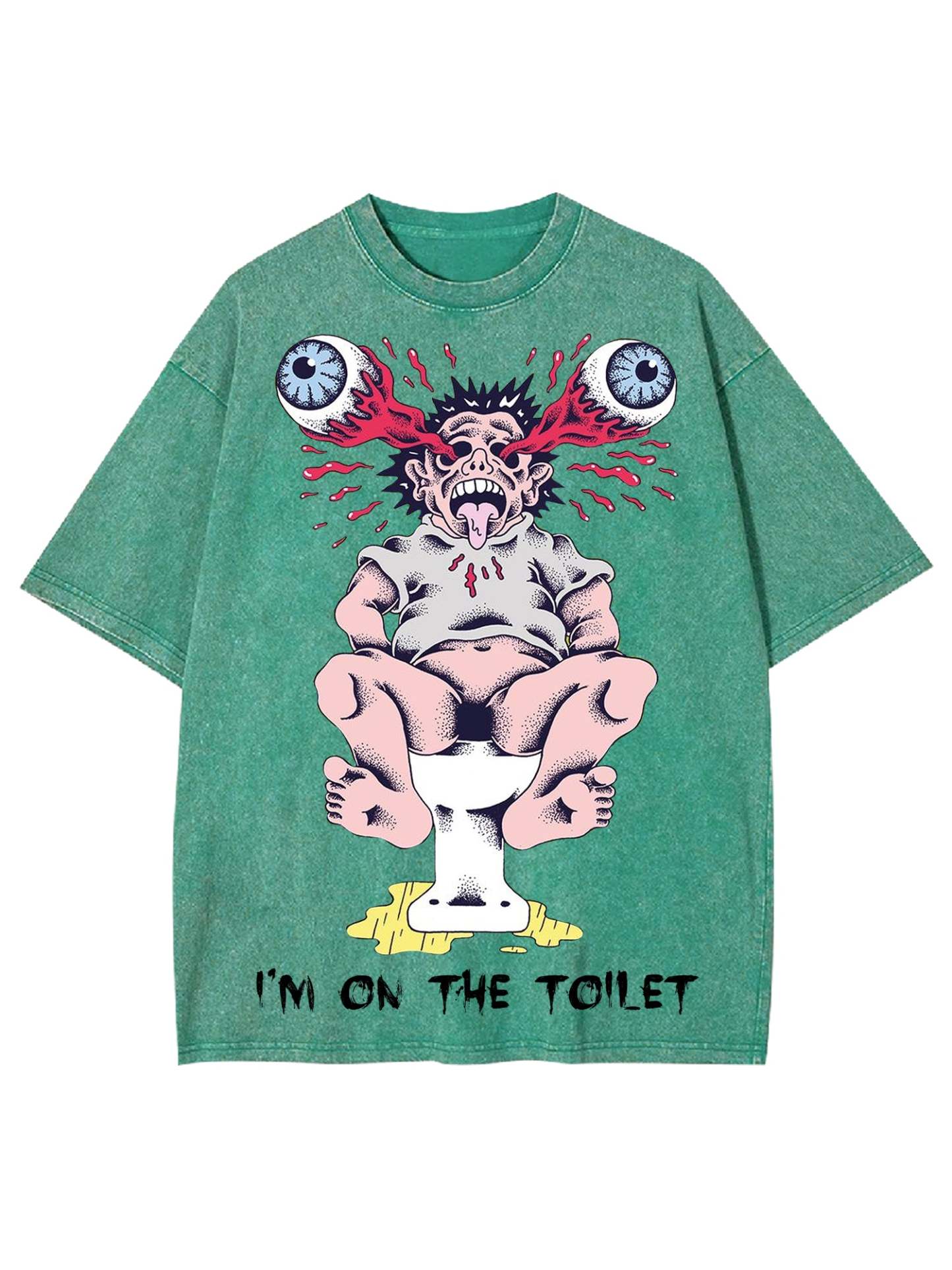I'm On The Toilet Washed Tshirt-ClassyOutlaw