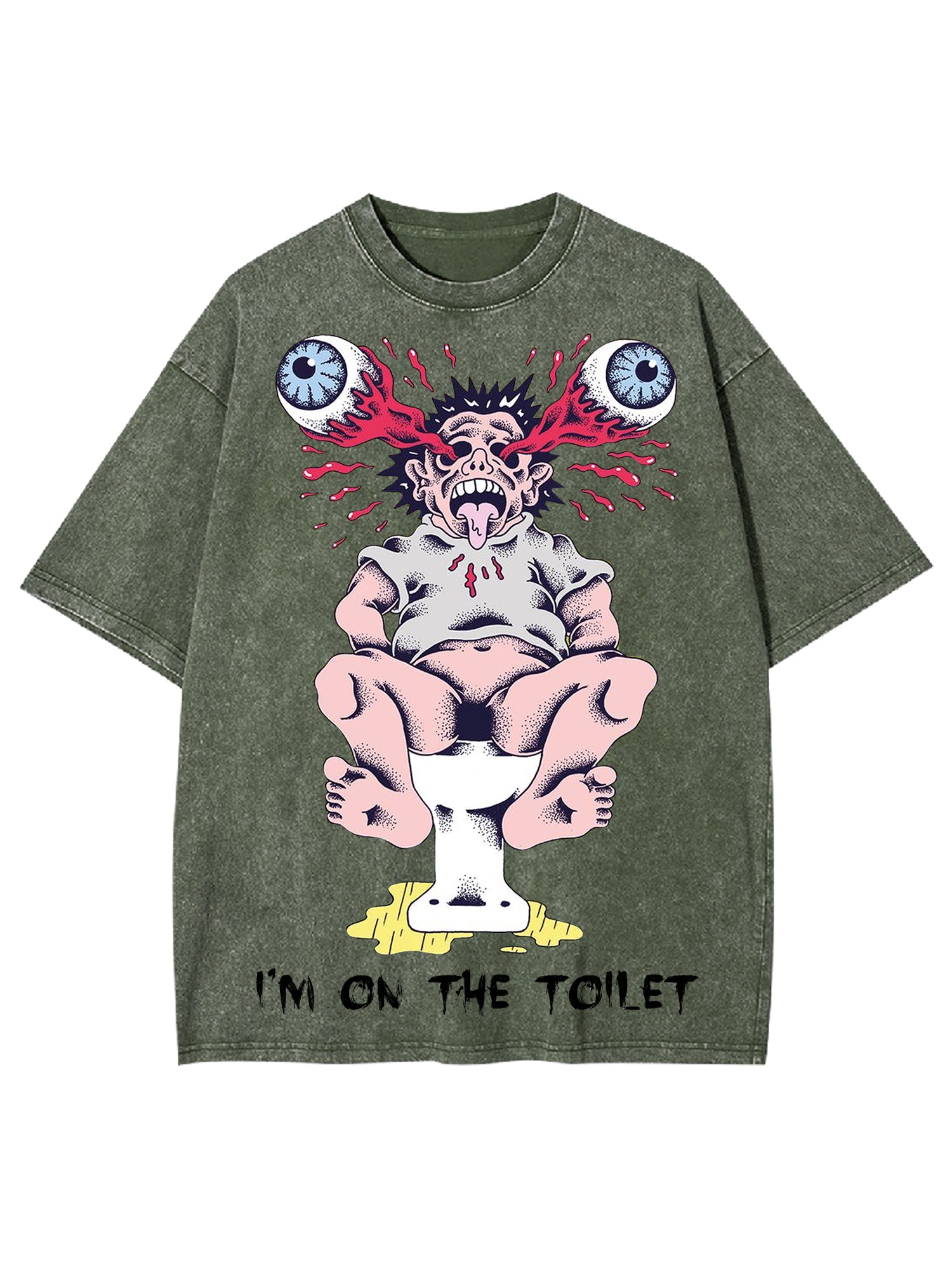 I'm On The Toilet Washed Tshirt-ClassyOutlaw