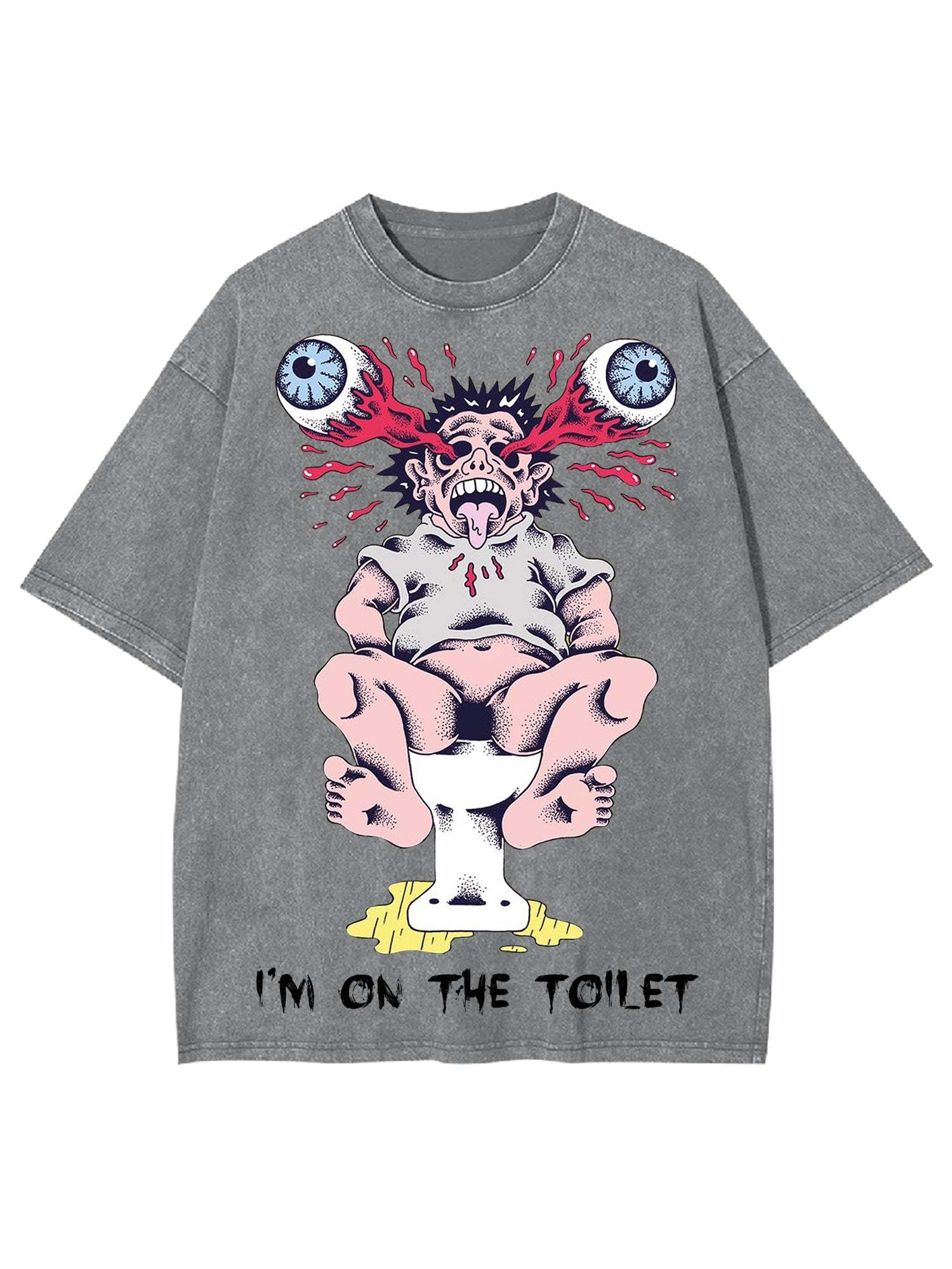 I'm On The Toilet Washed Tshirt-ClassyOutlaw