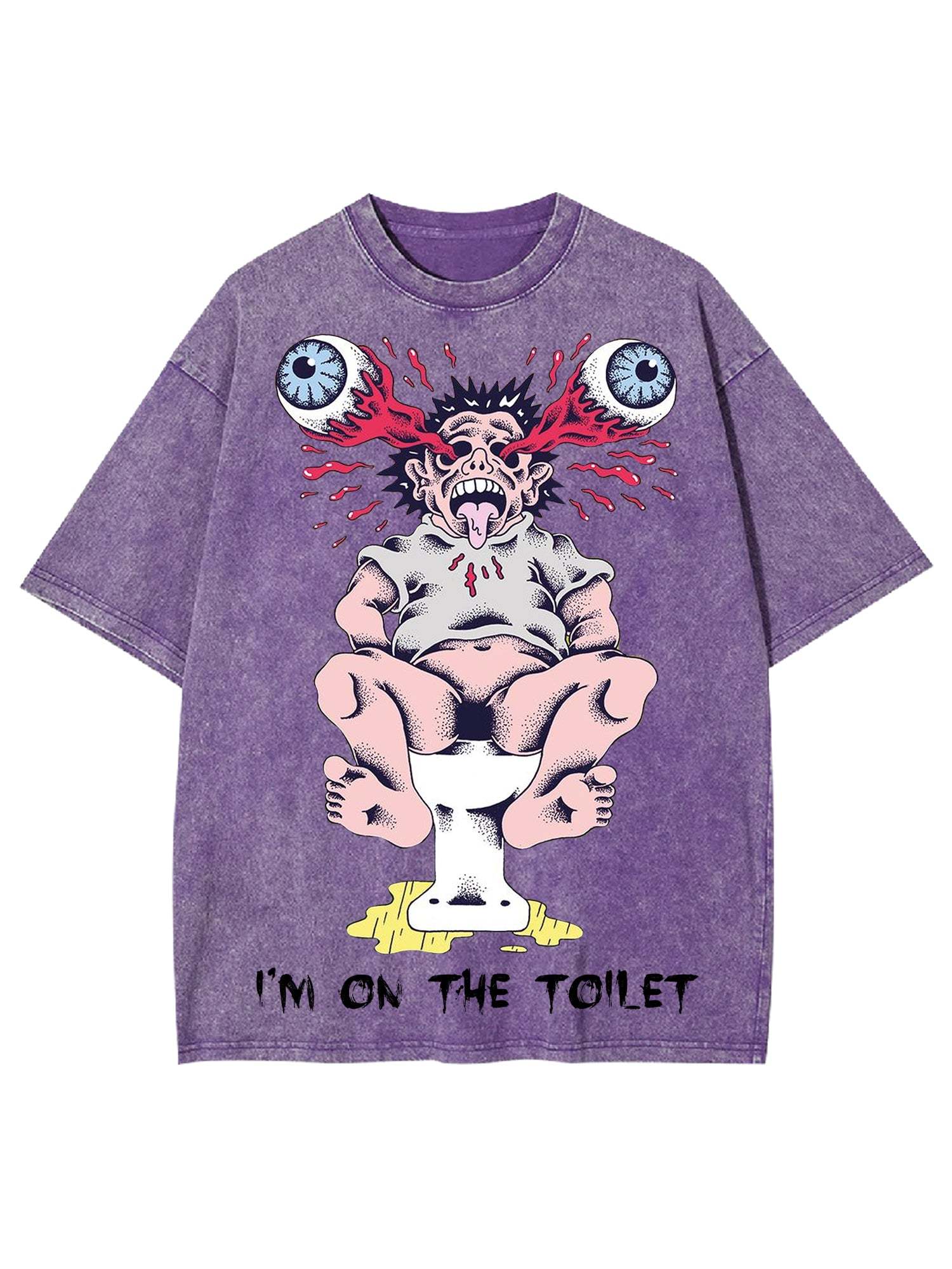 I'm On The Toilet Washed Tshirt-ClassyOutlaw
