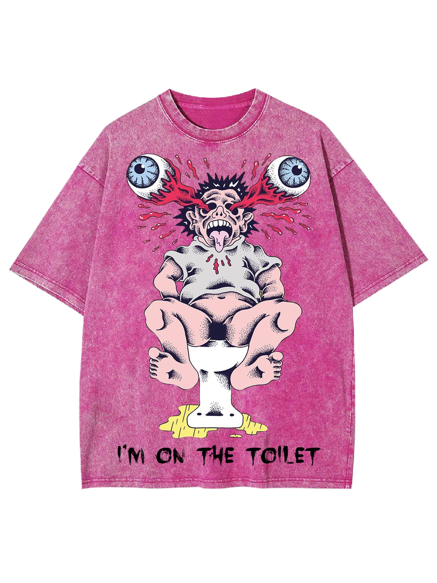 I'm On The Toilet Washed Tshirt-ClassyOutlaw