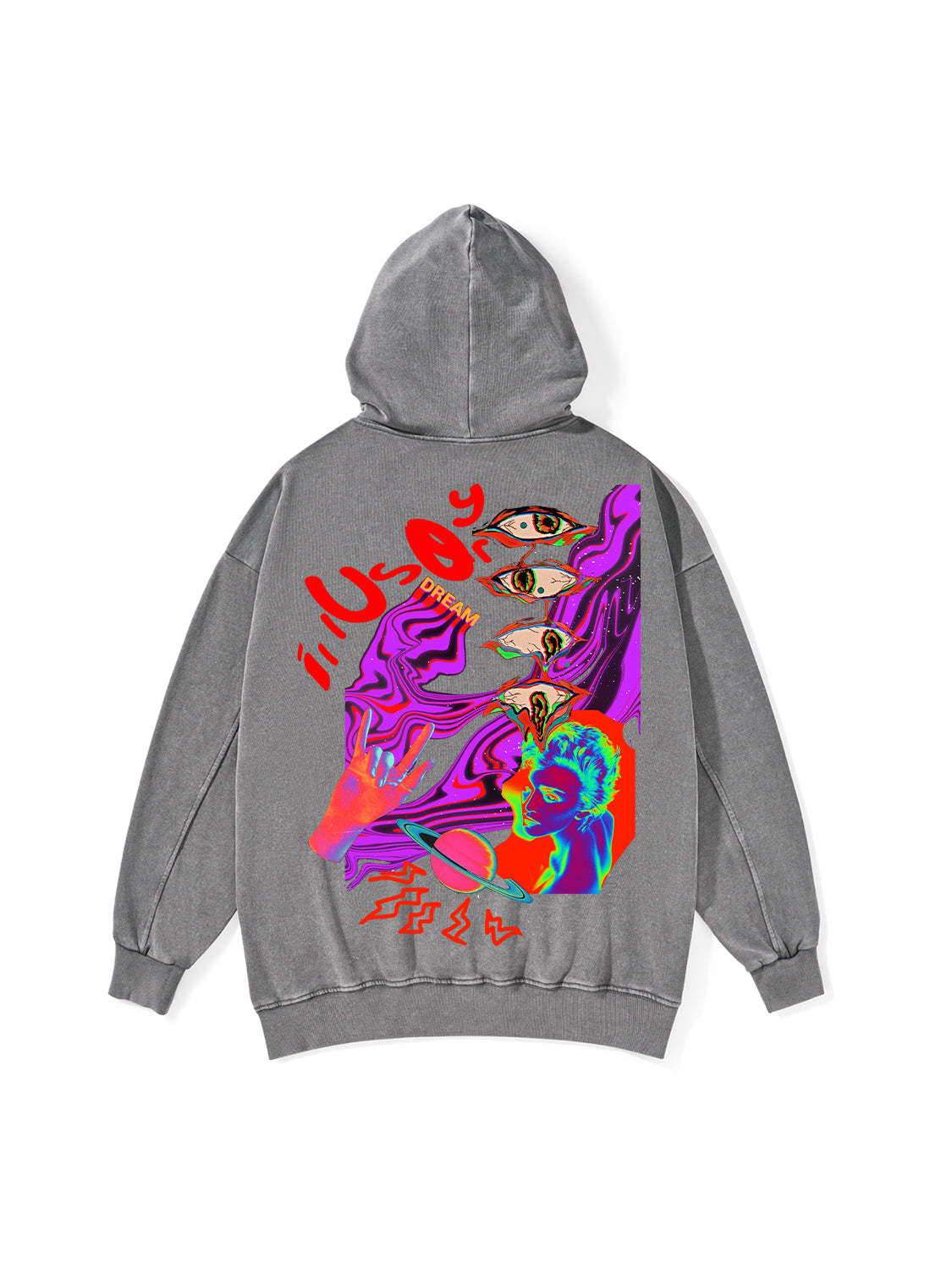 Illusory Washed Hoodie-ClassyOutlaw Sale
