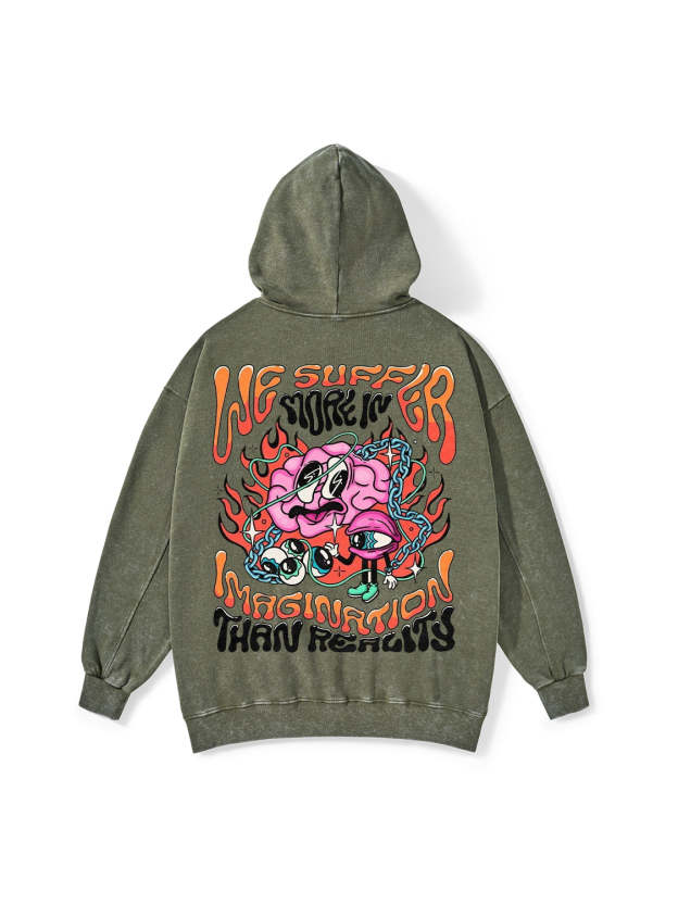 IMAGINATION THAN REALITY WASHED HOODIE