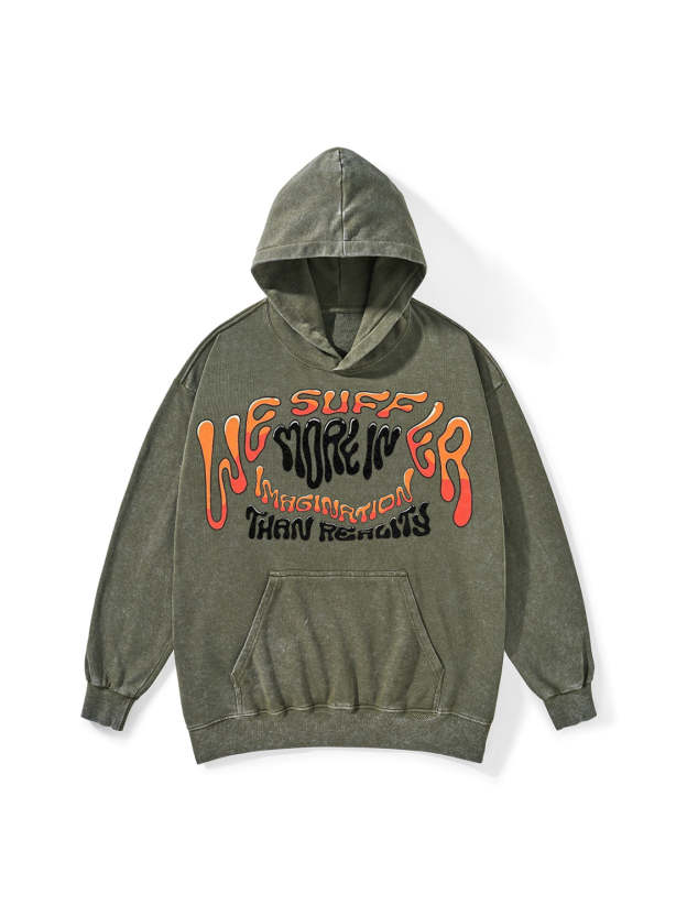 IMAGINATION THAN REALITY WASHED HOODIE