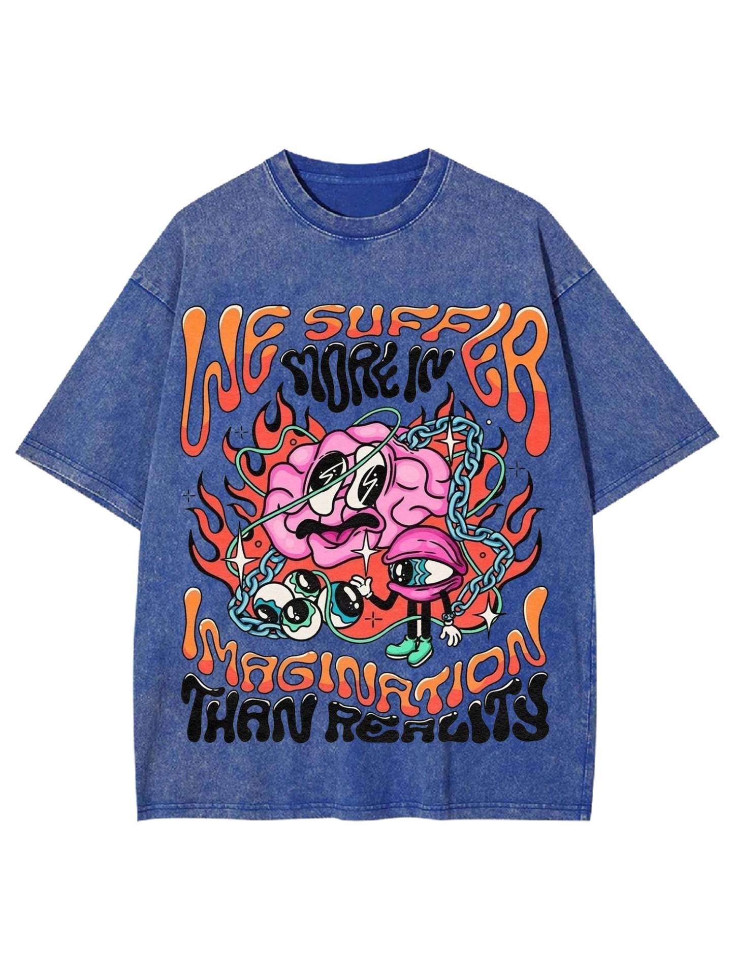 Imagination Than Reality Washed Tshirt-ClassyOutlaw